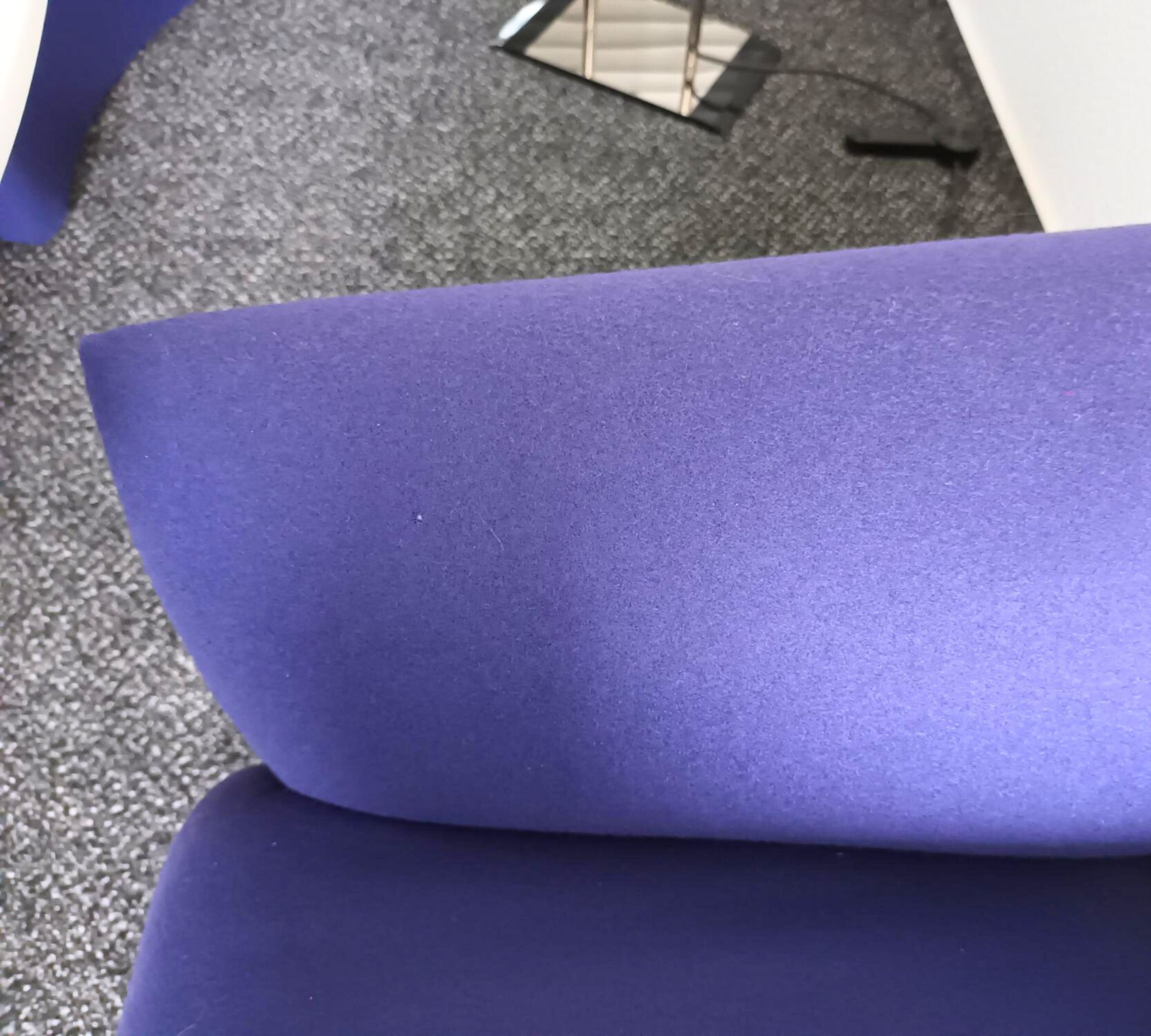 Ess Sessel mit Rollen Baumwolle Holz Blau
