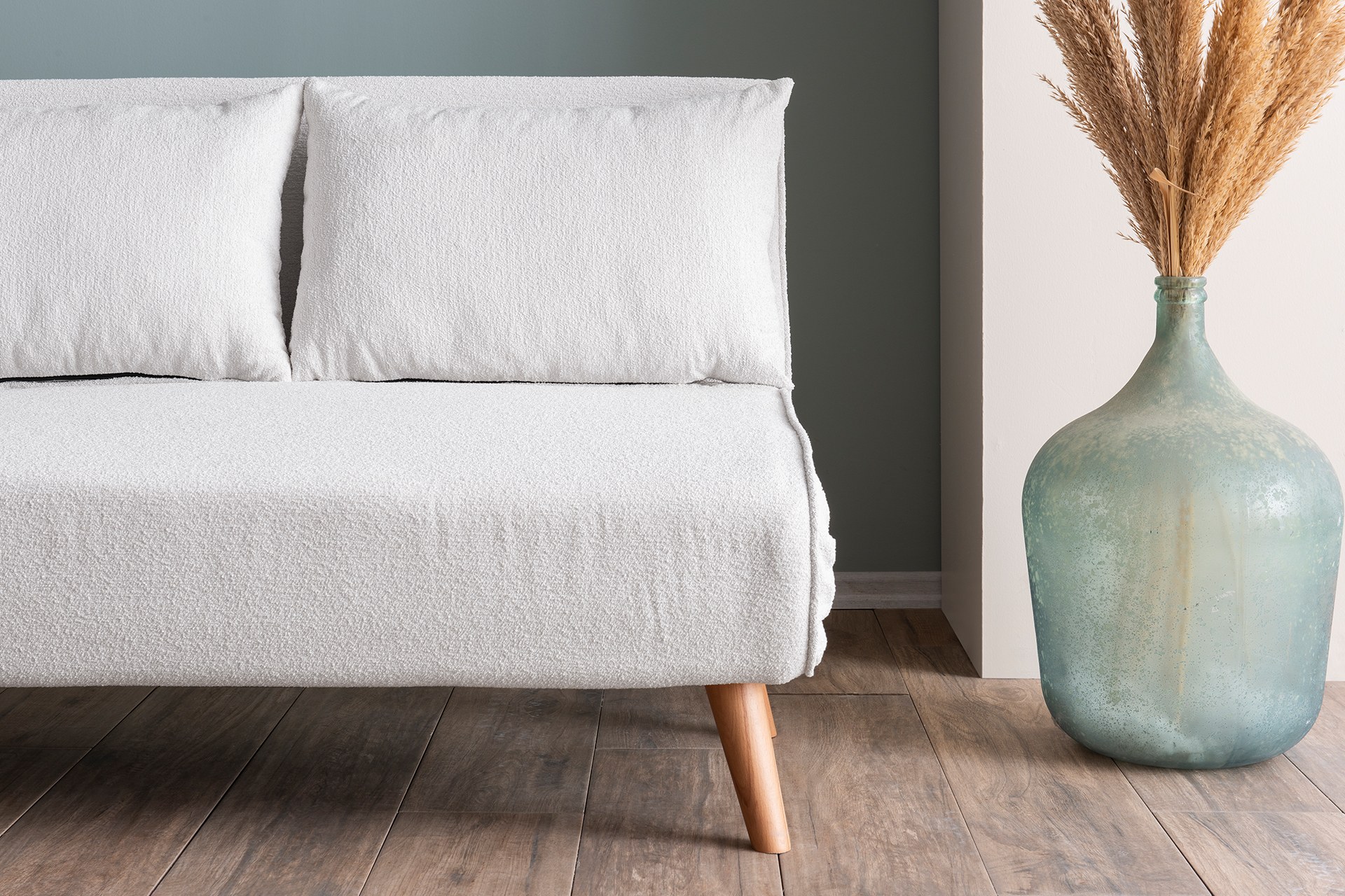 Foldable Sofa Bed 2-Seater White