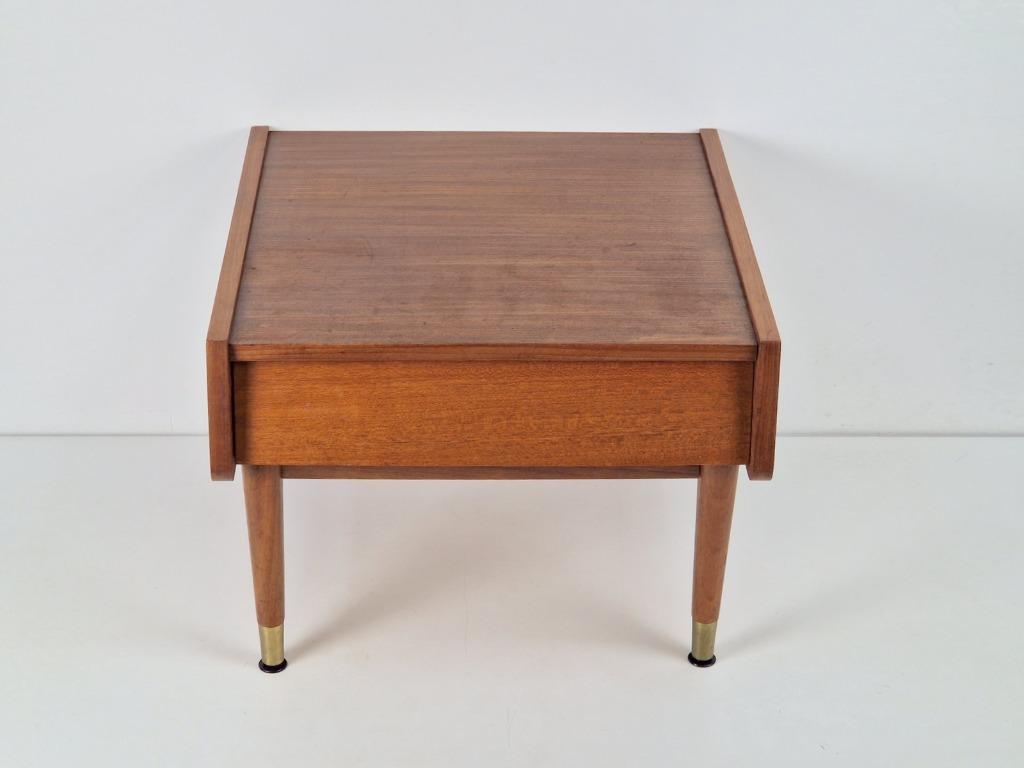 Vintage Nachttisch Teakholz Braun 1960er Jahre