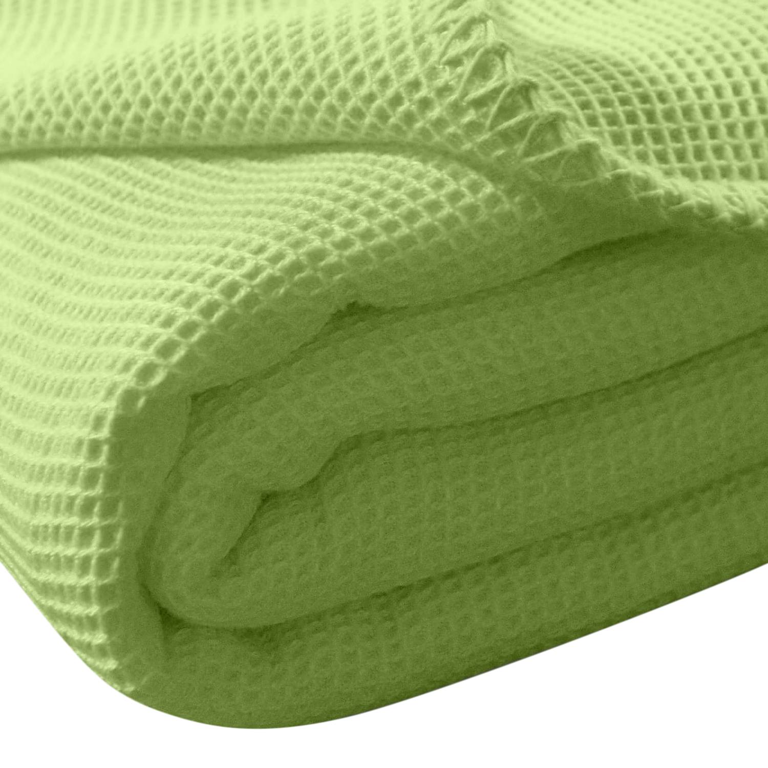 La Diva Maison Waffle Pique Bedspread Apple Green 220 x 240 cm