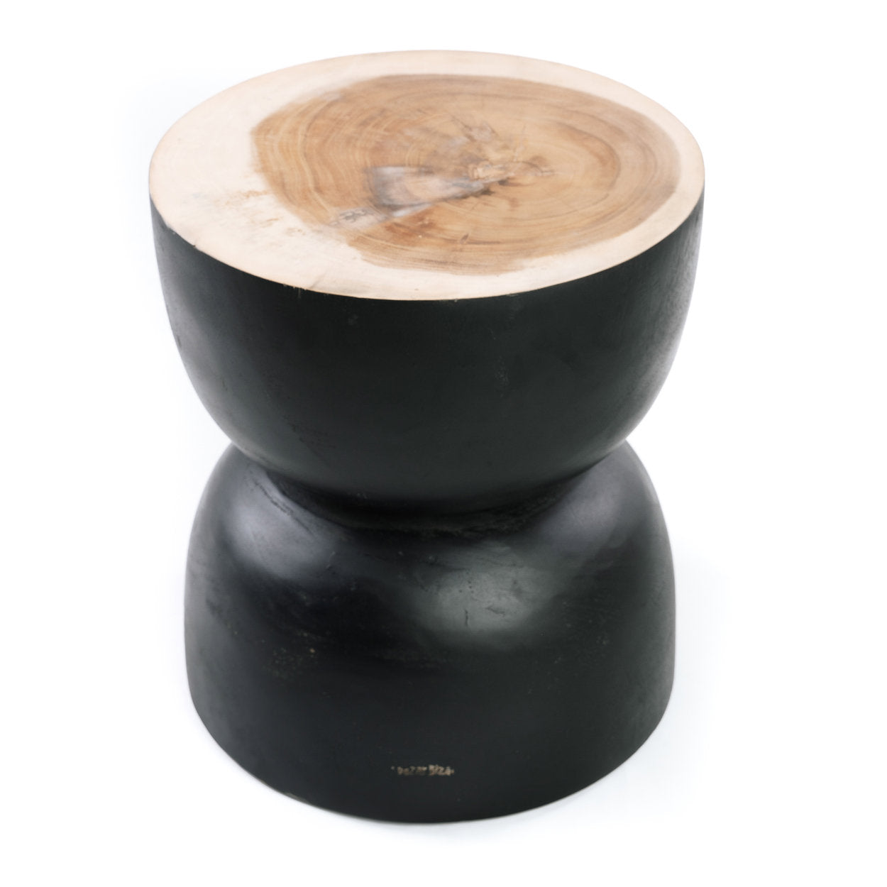 The Karbun Stool Black Natural ø50cm