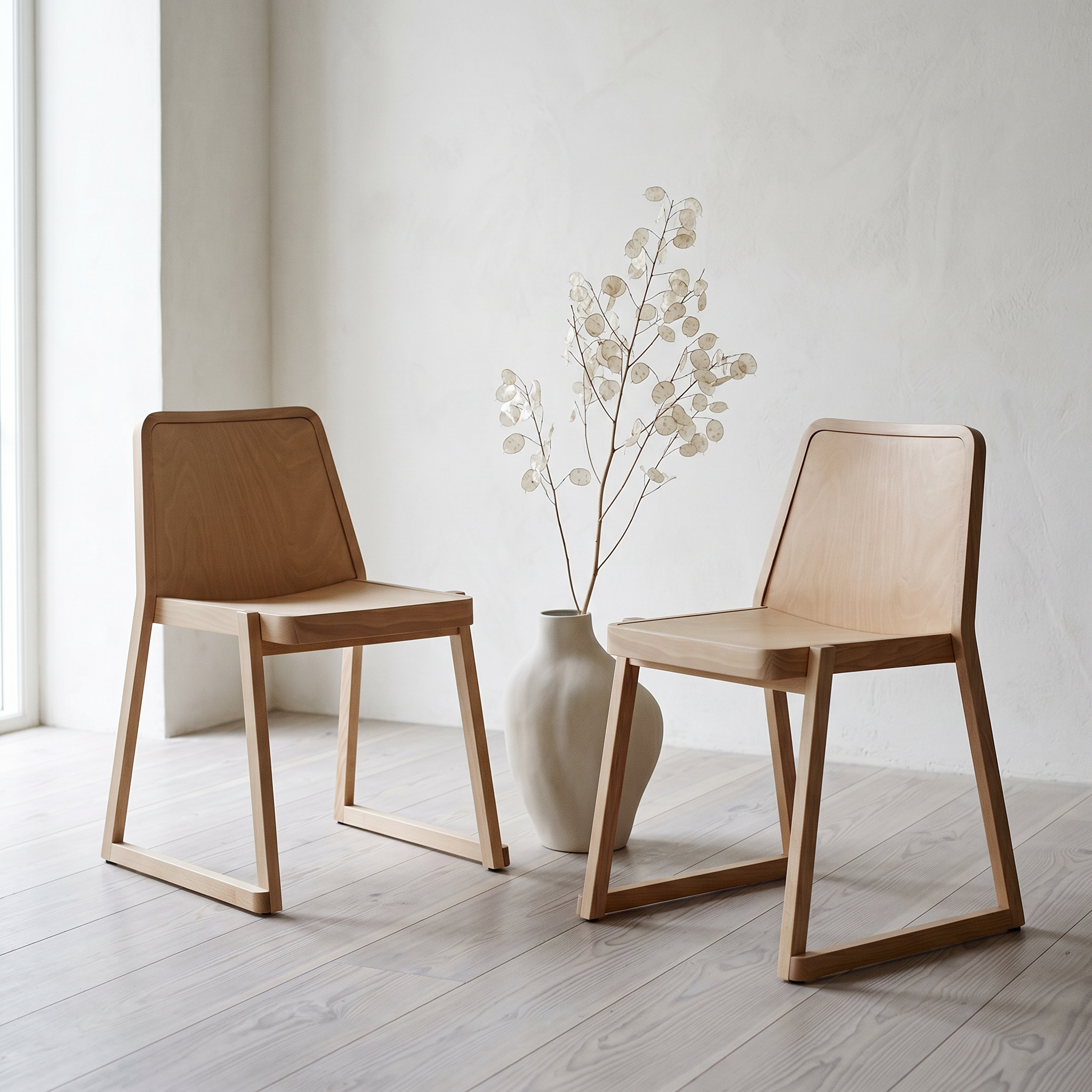 2x Roxanne Chair Wood Brown