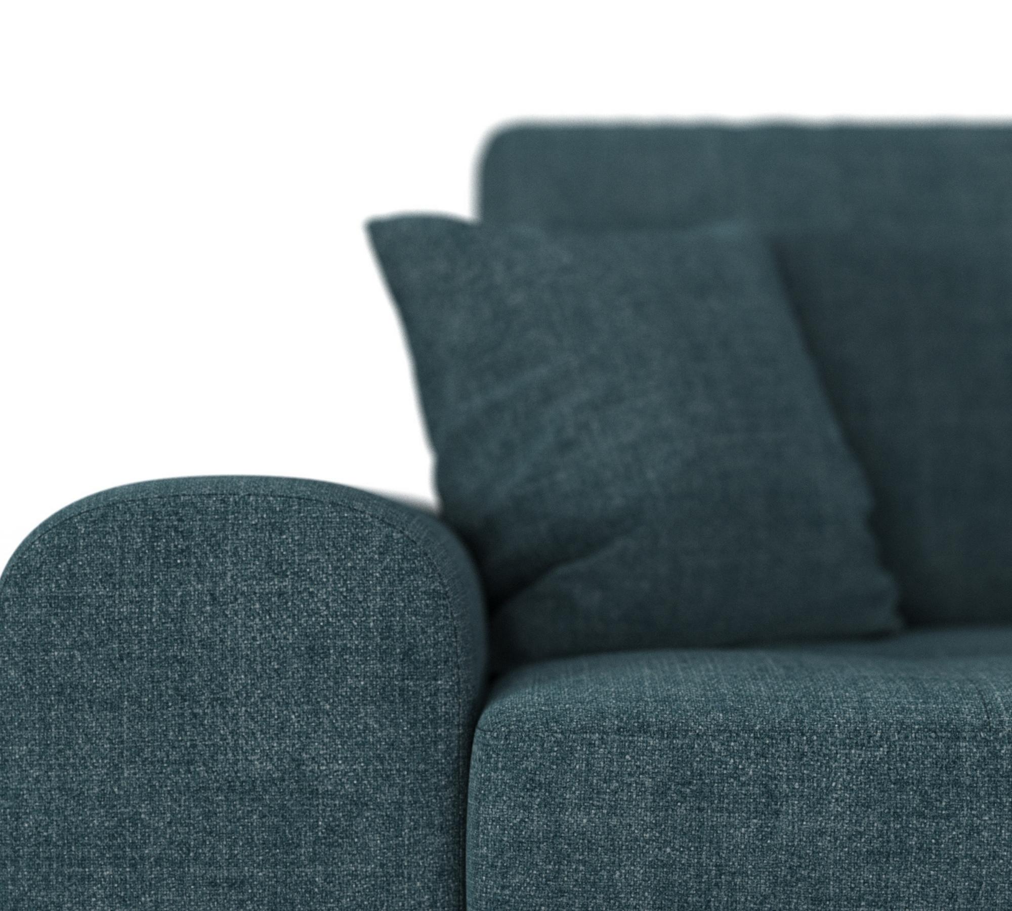 Rime Ecksofa mit Récamiere rechts Graugrün