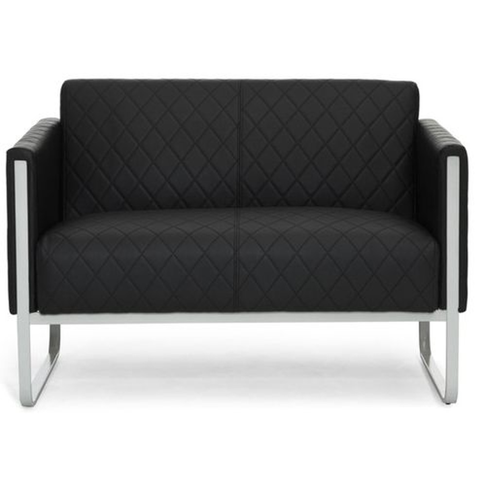 Aruba Step 2-Sitzer Sofa Kunstleder Schwarz