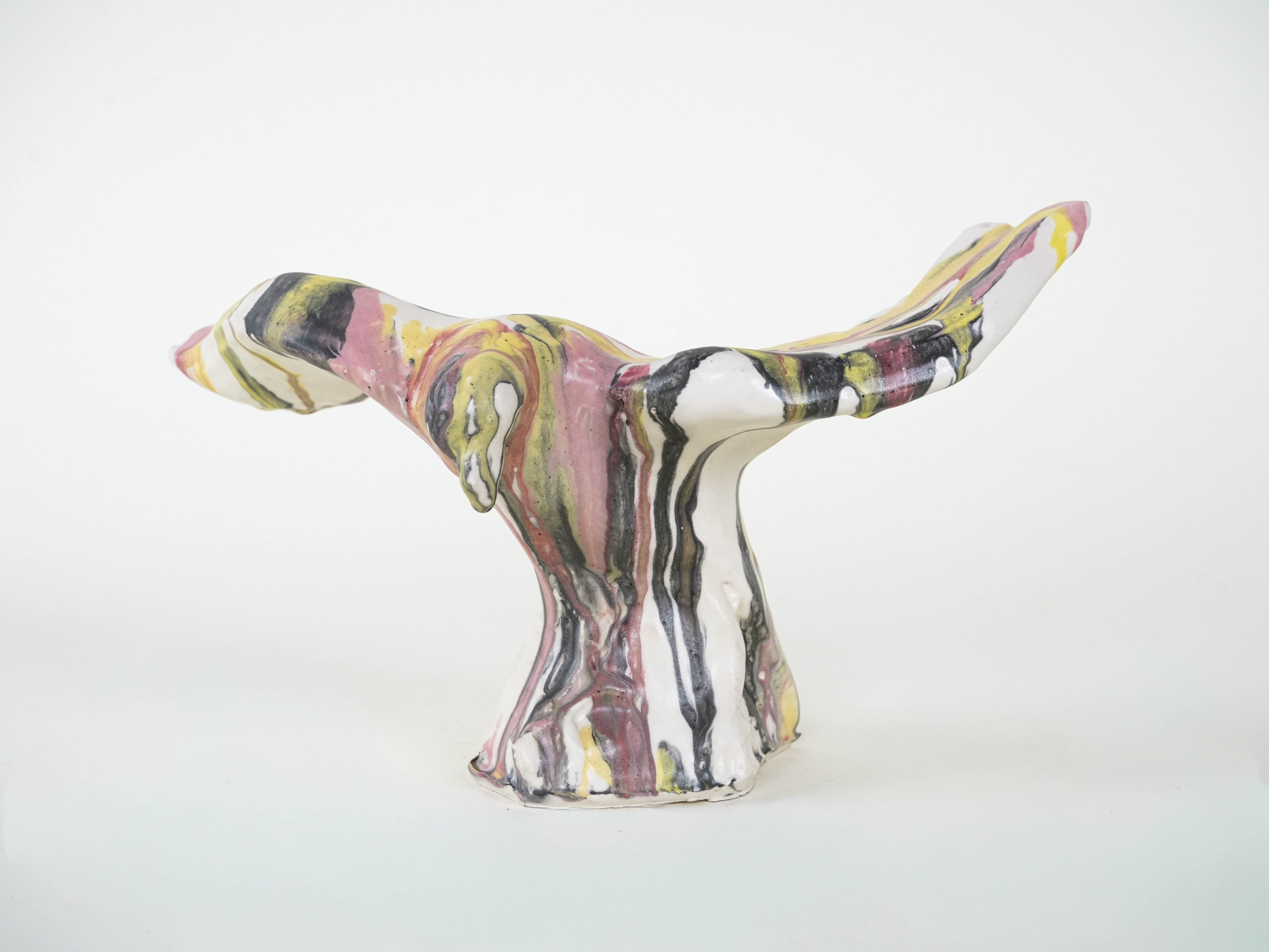 Keramikvogel-Skulptur Mehrfarbig 1970er Jahre