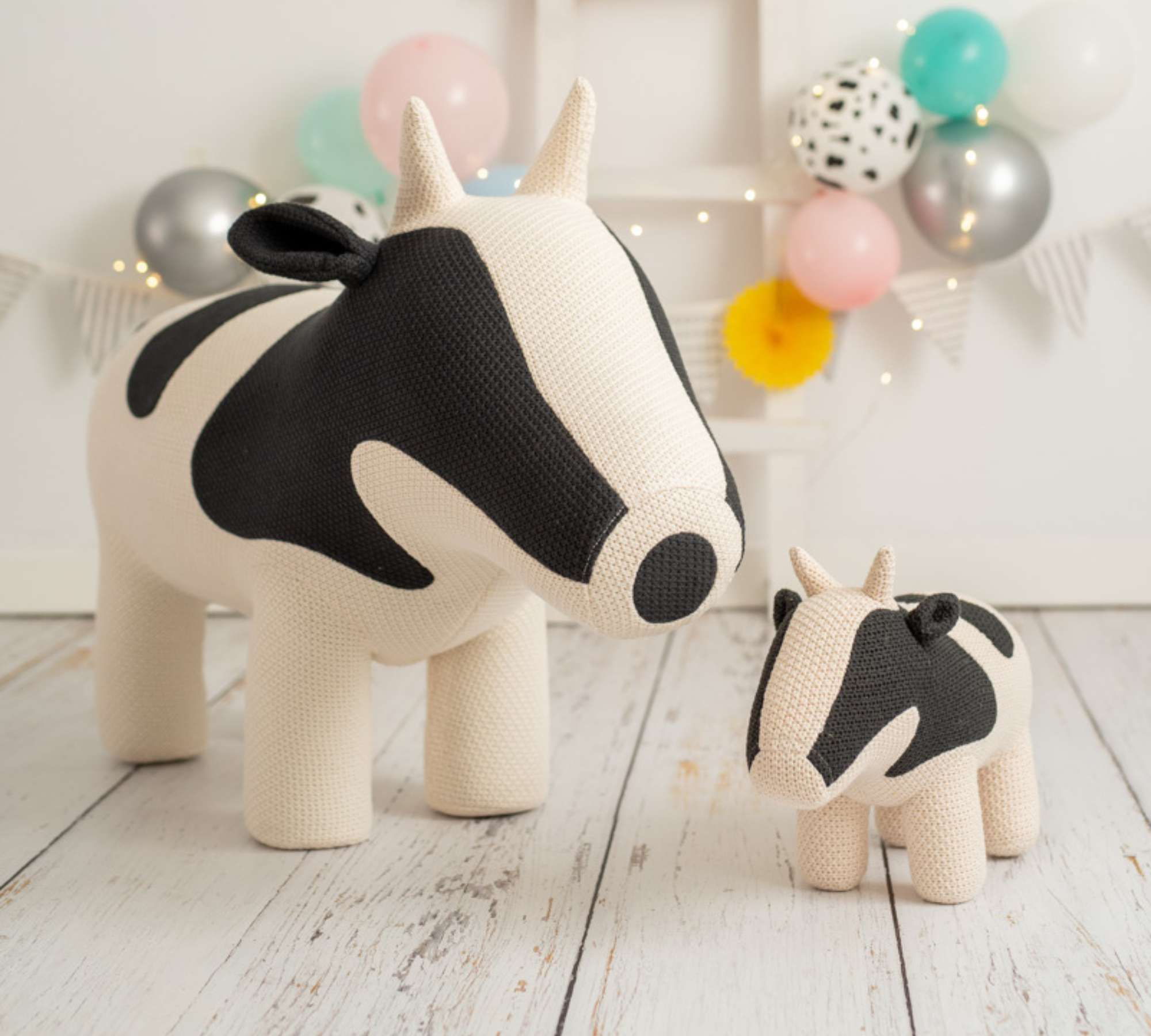 Cow Maxi plush toy Cotton Wood White Spotted