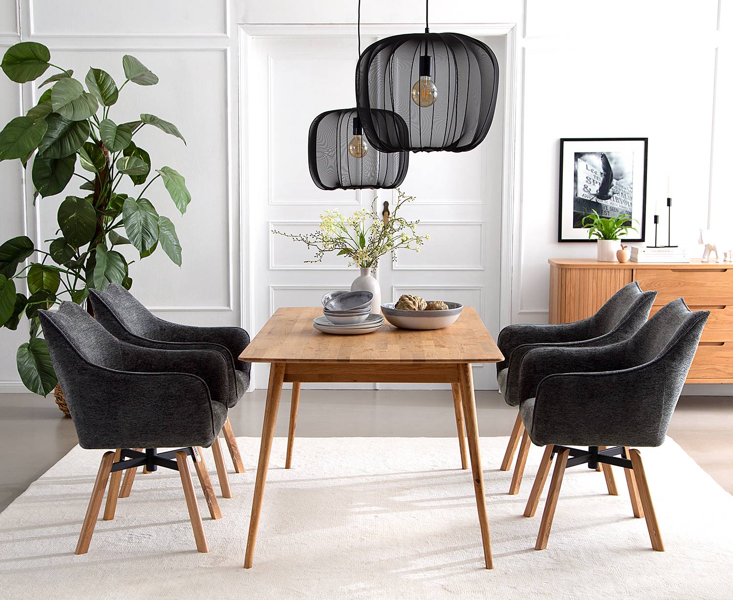 Mabontot Swiveling Armchair Chenille Oak