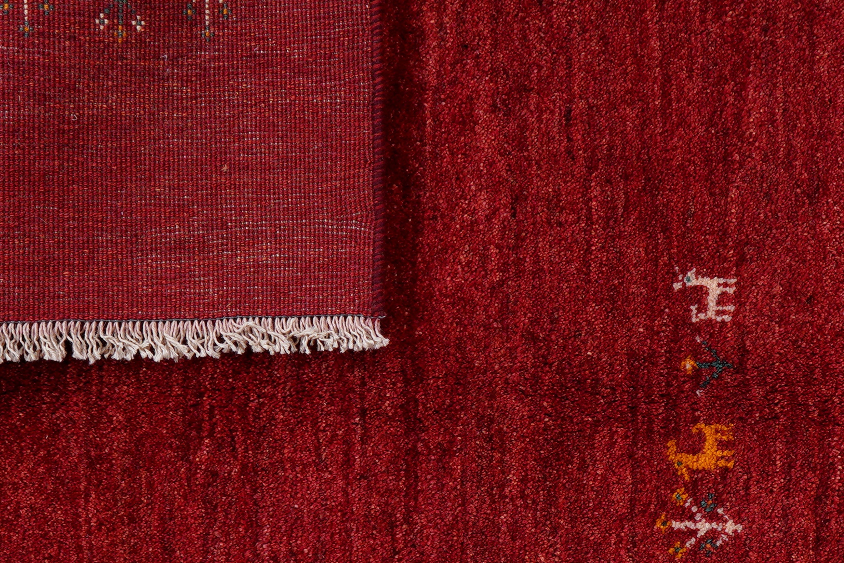 Rizbaf Gabbeh-Teppich Wolle Rot