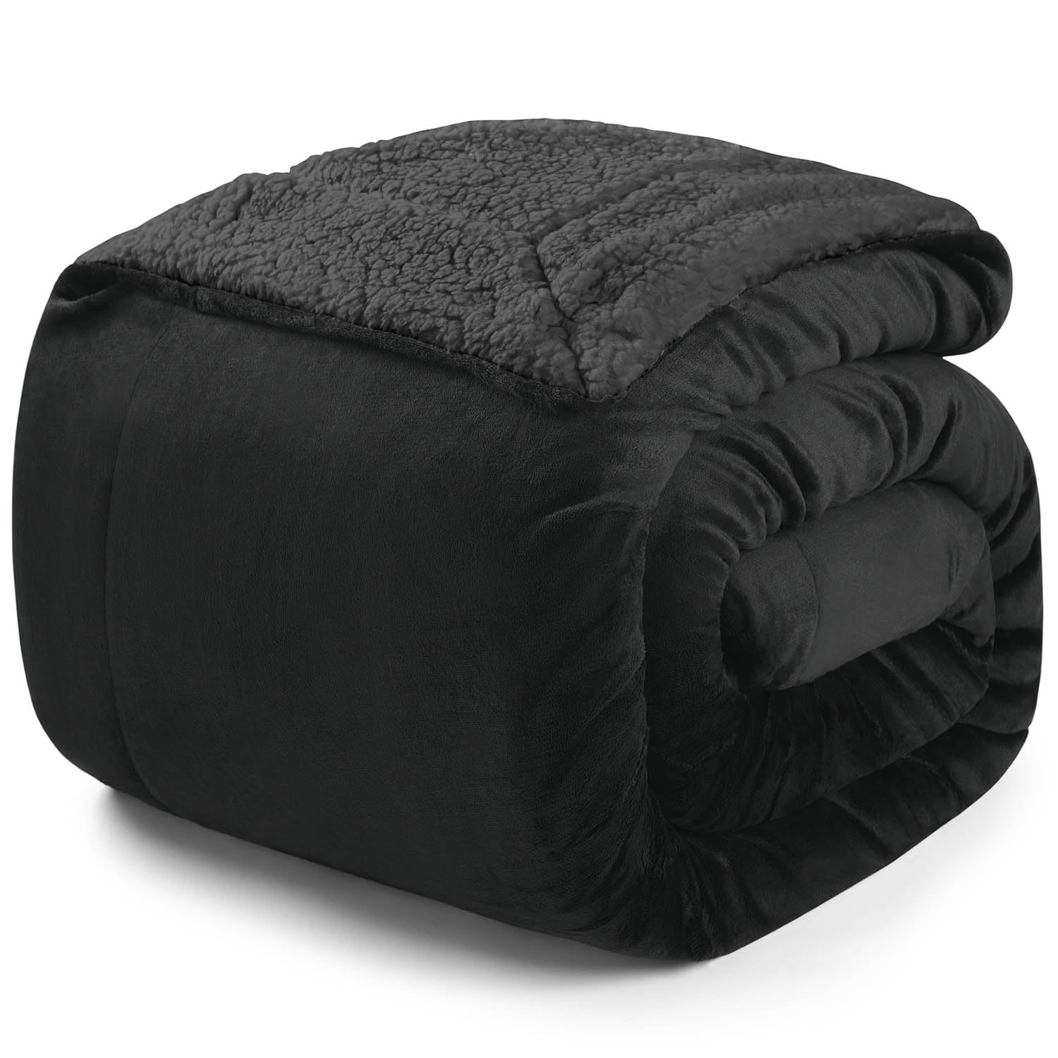 Kuscheldecke Fleece Schwarz 220 x 240 cm