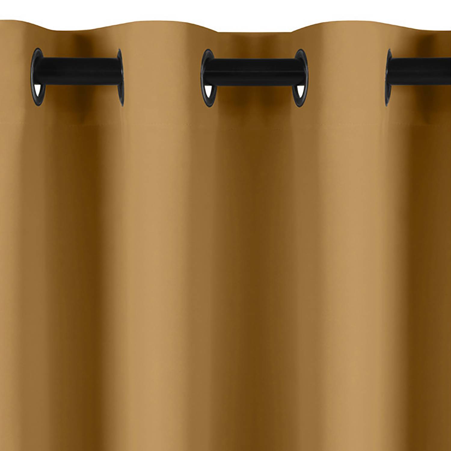 Ösenvorhang Blackout I Polyester Senfgelb 140 x 175 cm