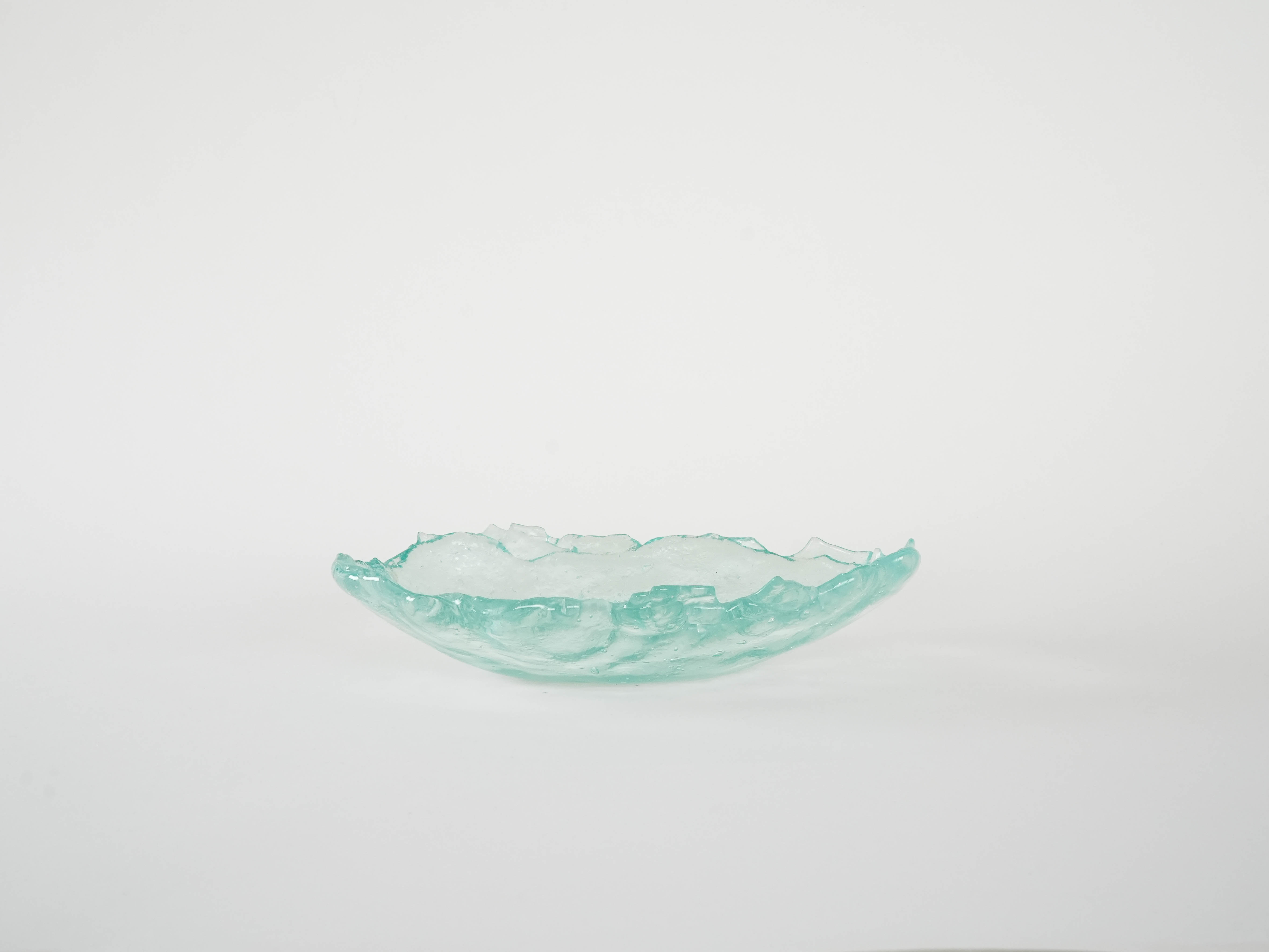 Glasschale Grün Transparent 1970er Jahre