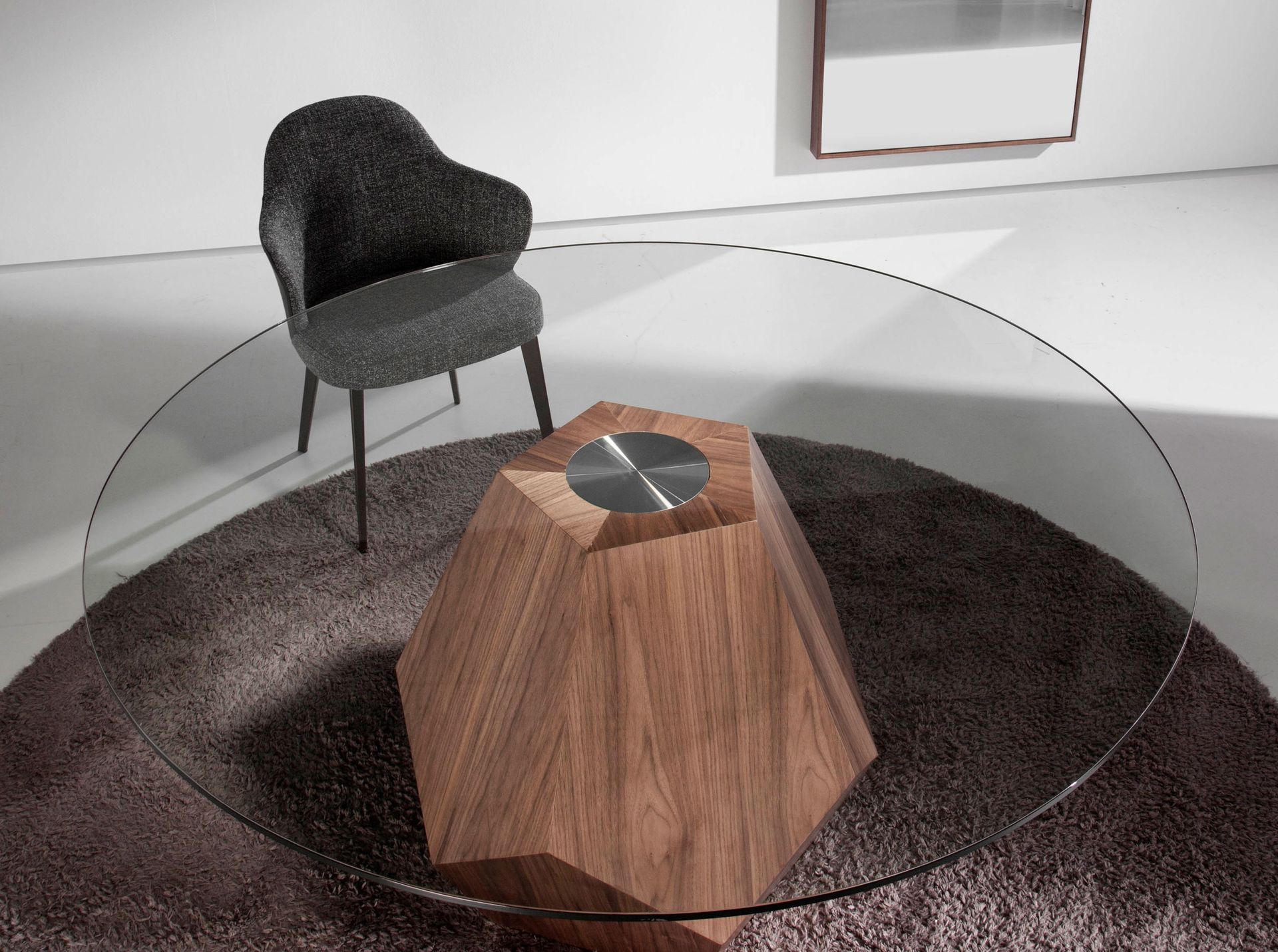 Armchair faux leather gray