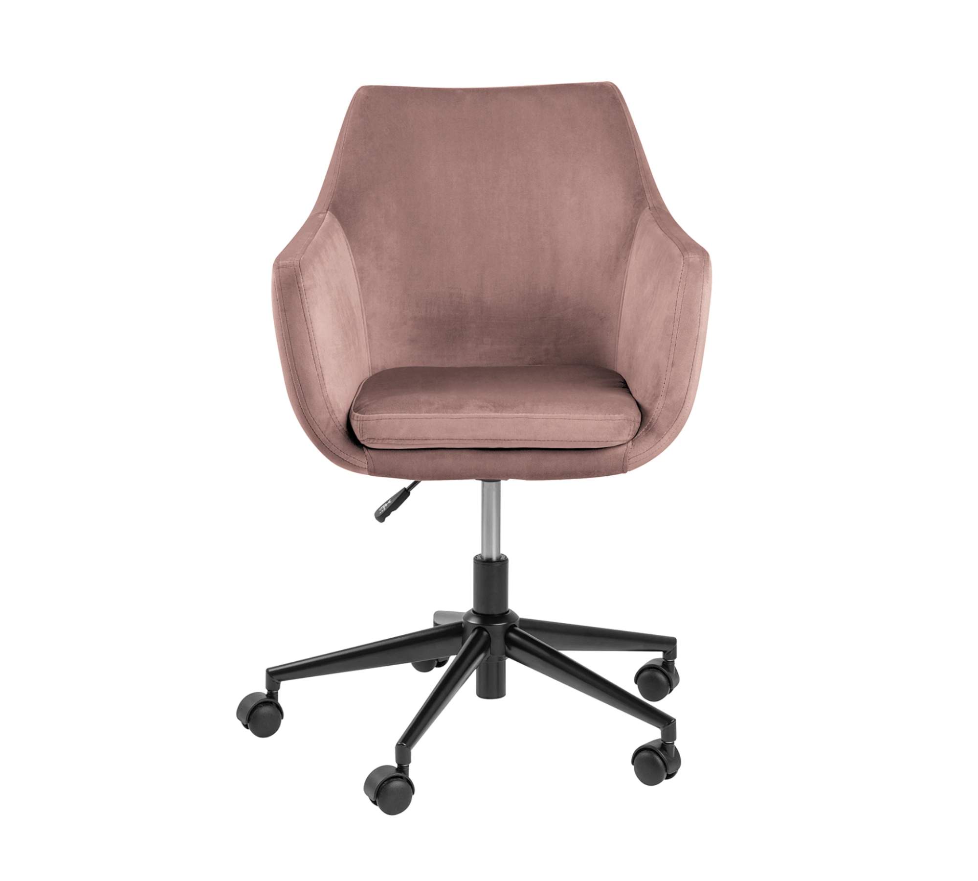 Bürodrehstuhl Samt Metall Altrosa