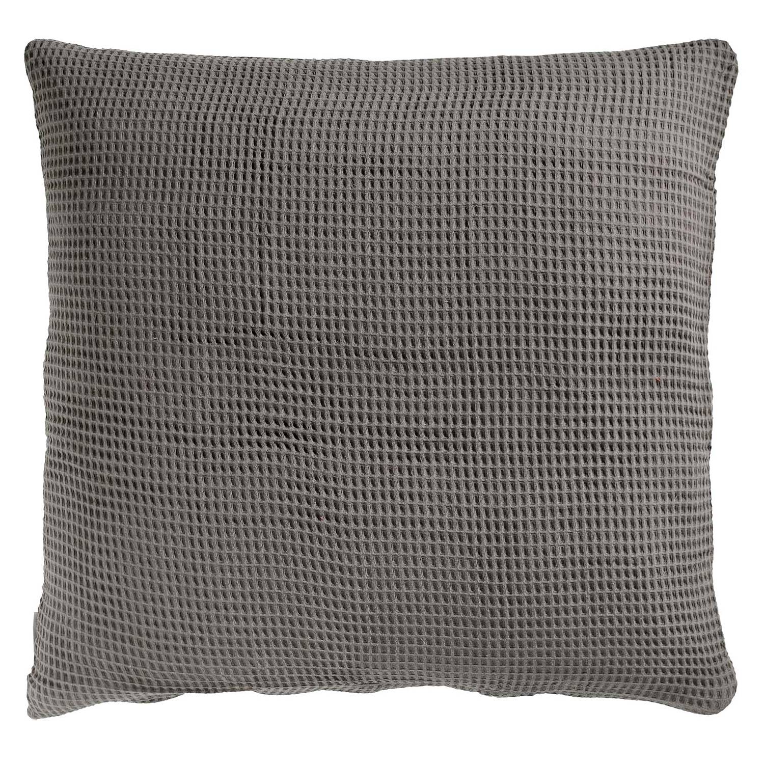 Wafel II Kissenbezug Baumwolle Grau 80 x 80 cm