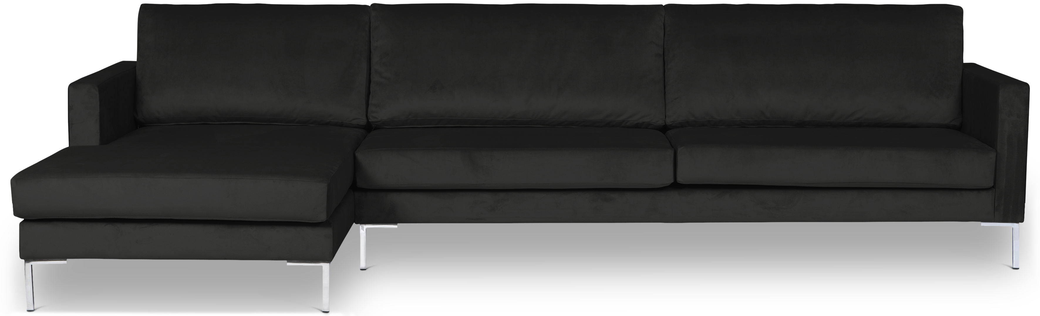 Portobello Sofa Récamiere Links Samt Metall Schwarz