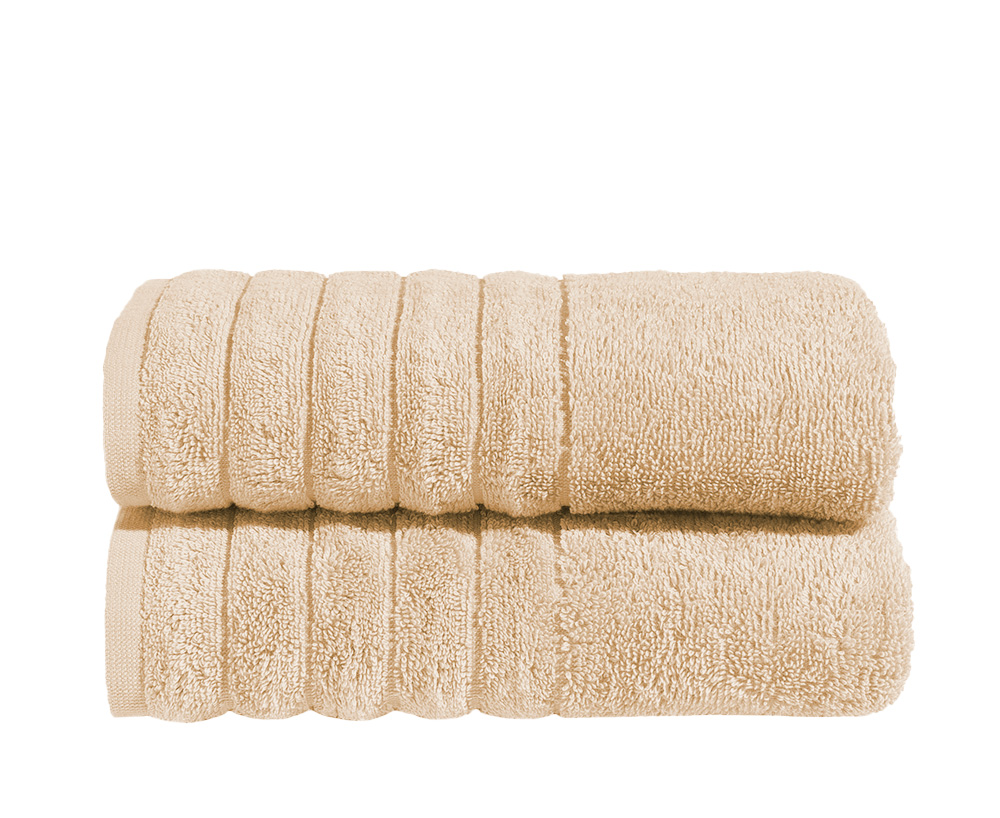 2x Flauschiges Handtuch Frottier Beige