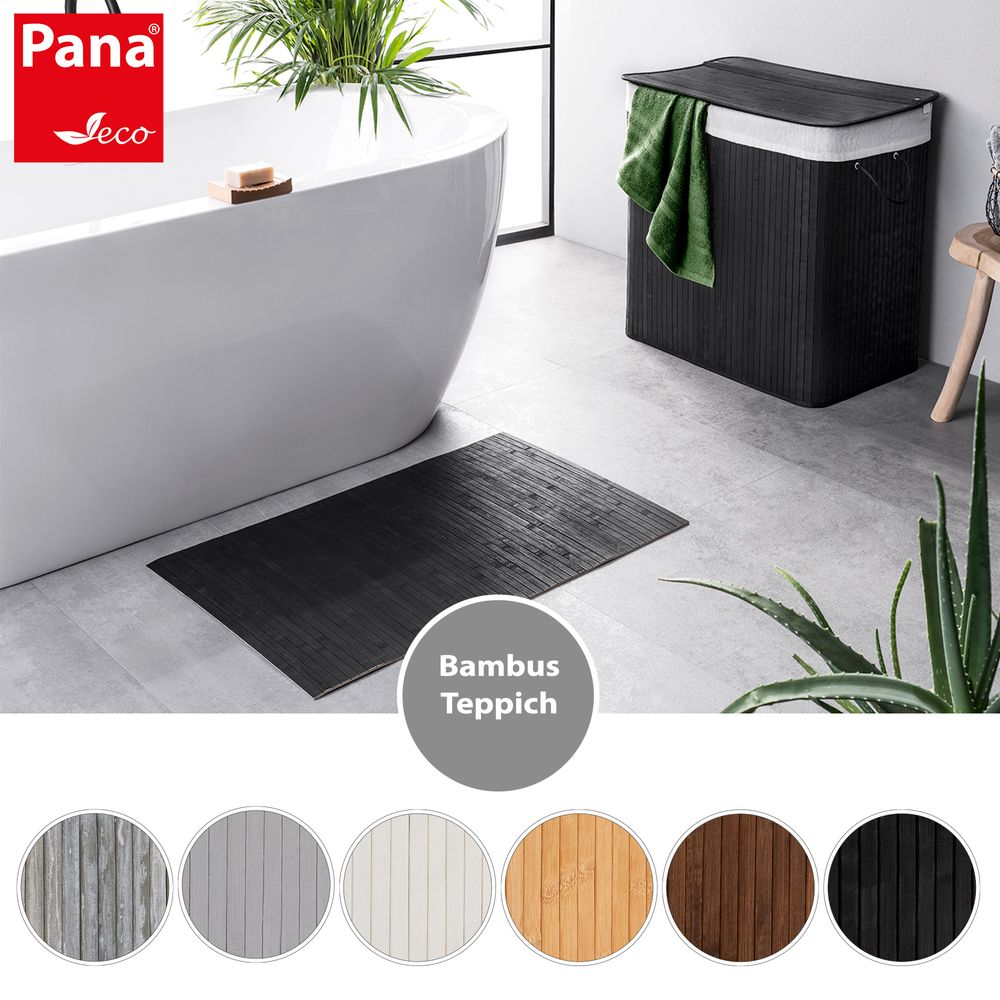 Badematte aus Bambus Schwarz