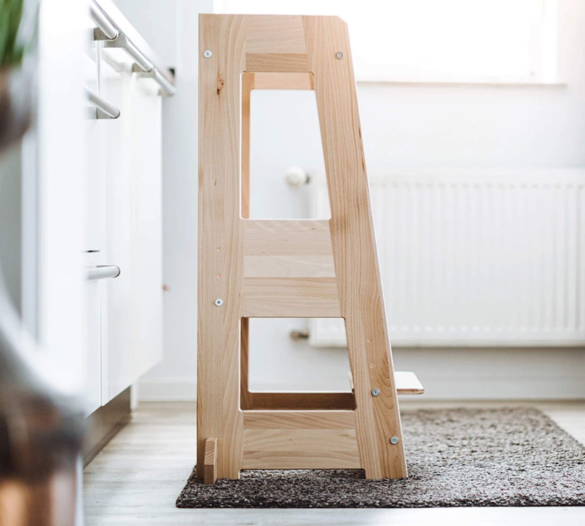 Hocker Lernturm Massivholz Buche Natur 