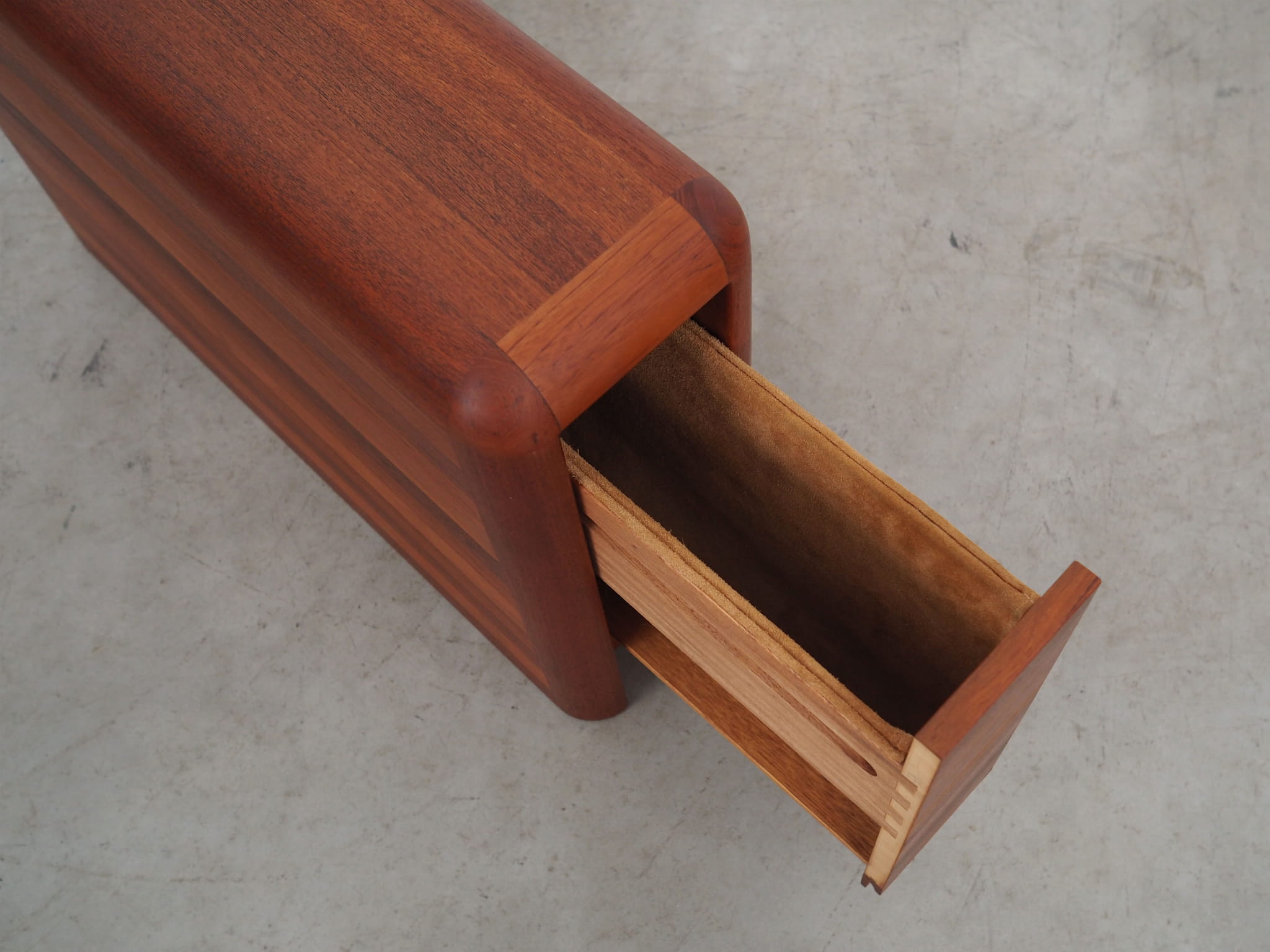 Vintage Newspaper Holder Teak Wood Brown 1970s