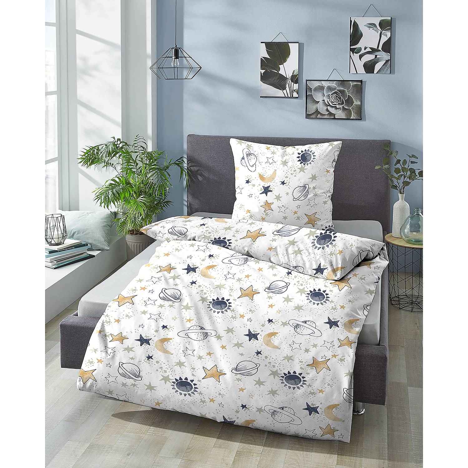 Universe Bedding Cotton White 135x200cm Pillow 80x80cm