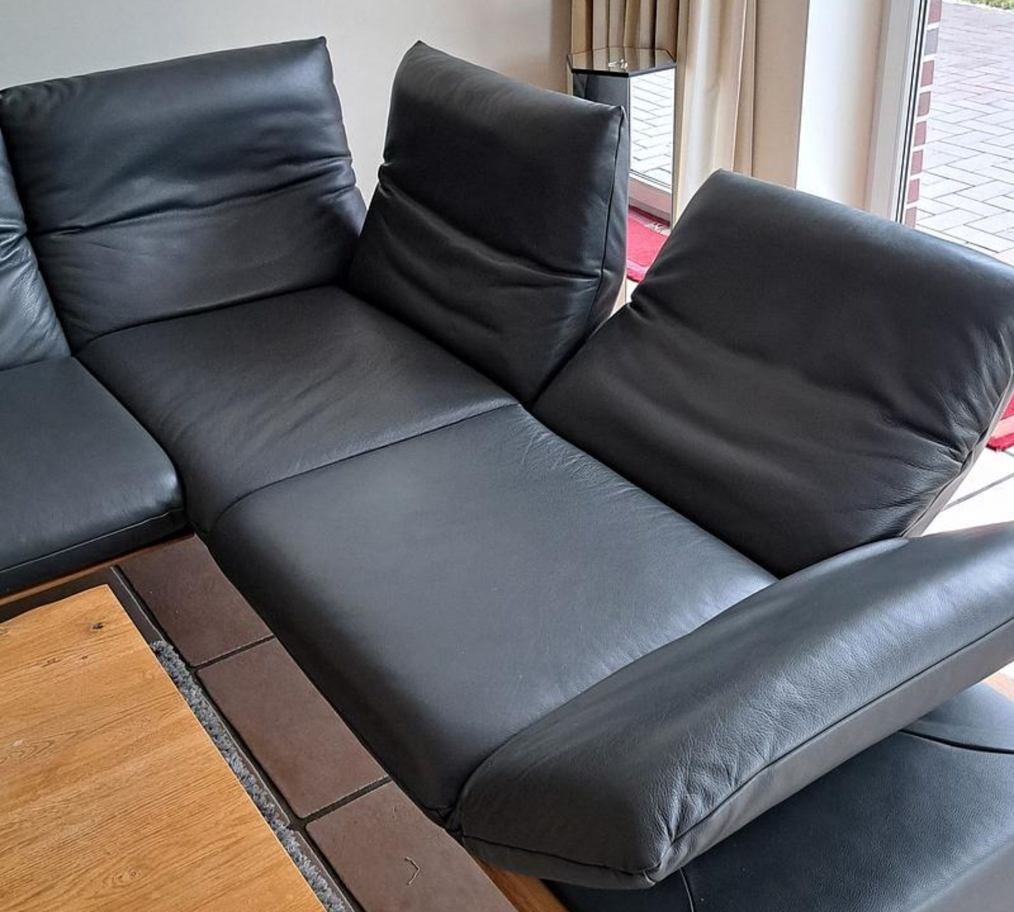 Ecksofa Leder Anthrazit