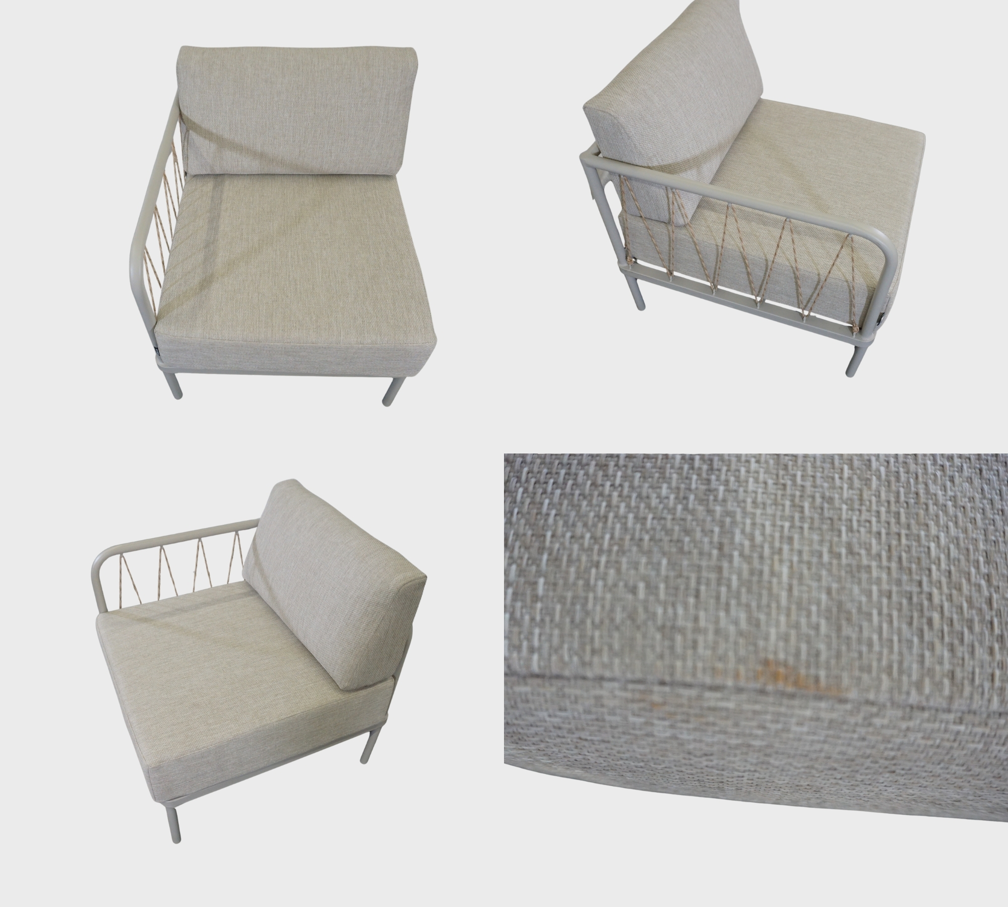 Hadley Outdoor 1-Sitzer Modul Links Marzipan