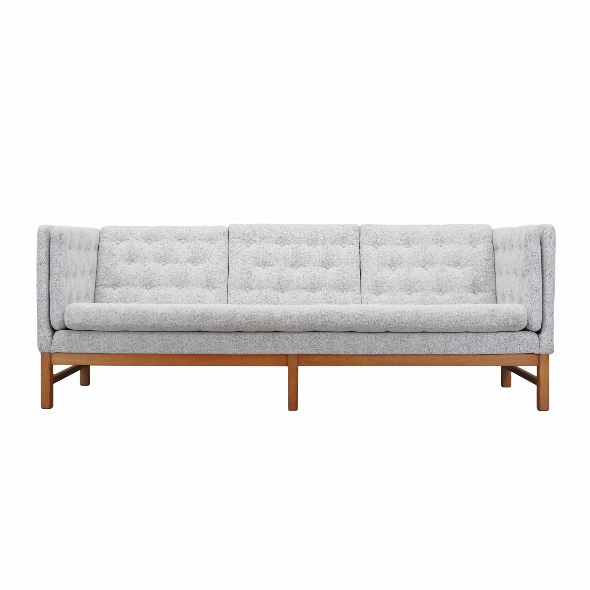 Vintage Sofa 3-seater Oak wood Textile Gray 1970s