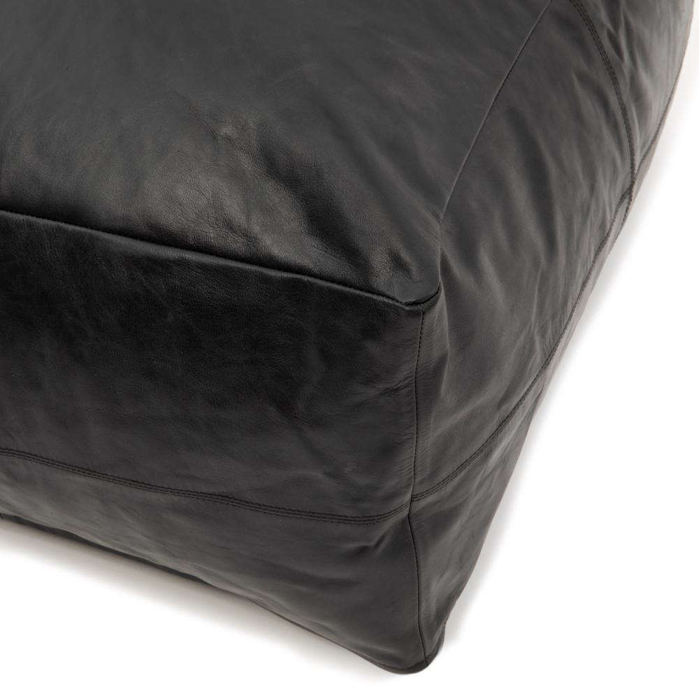 Hocker Leder Schwarz