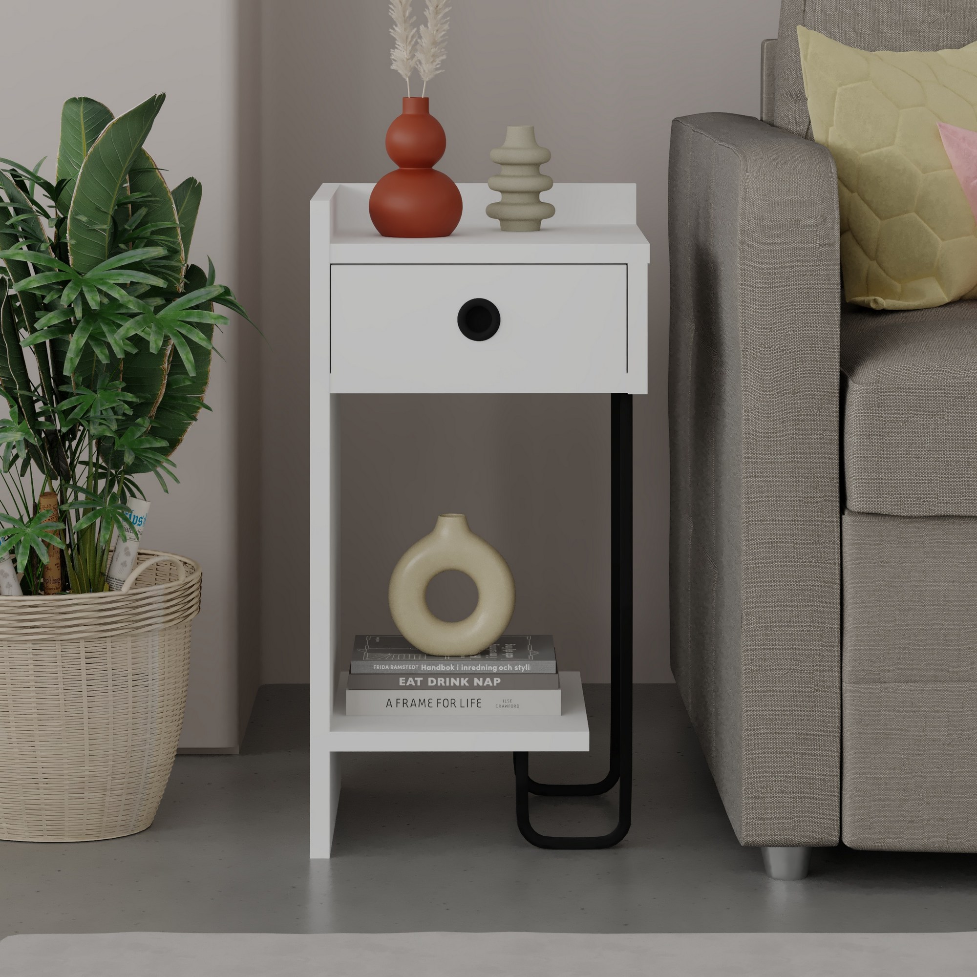 Sirius Bedside Table Left White
