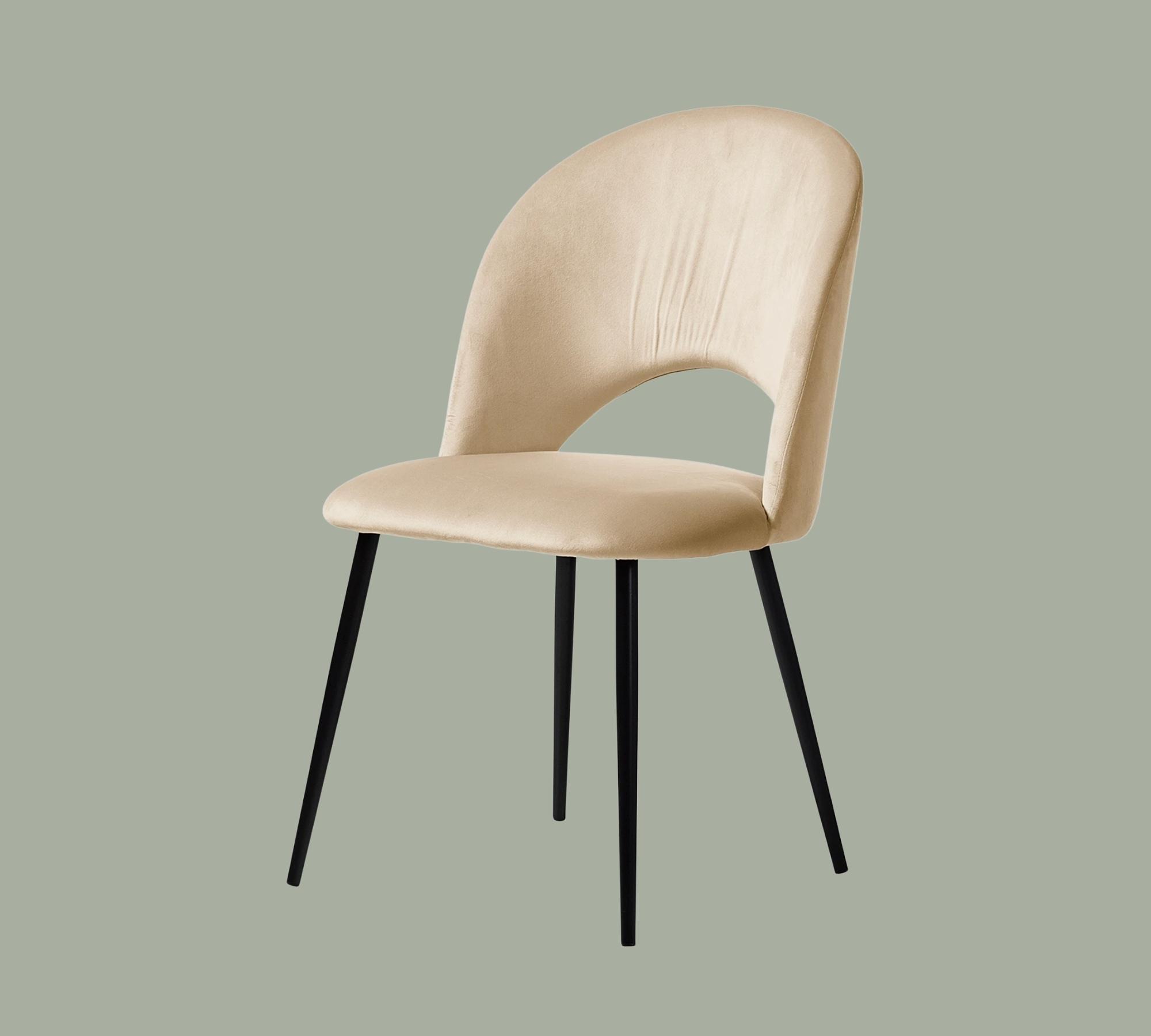 Polsterstuhl Samt Creme