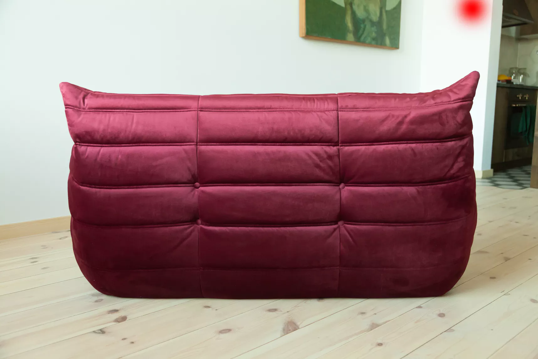 Togo Sofa 2-Sitzer Samt Burgundrot