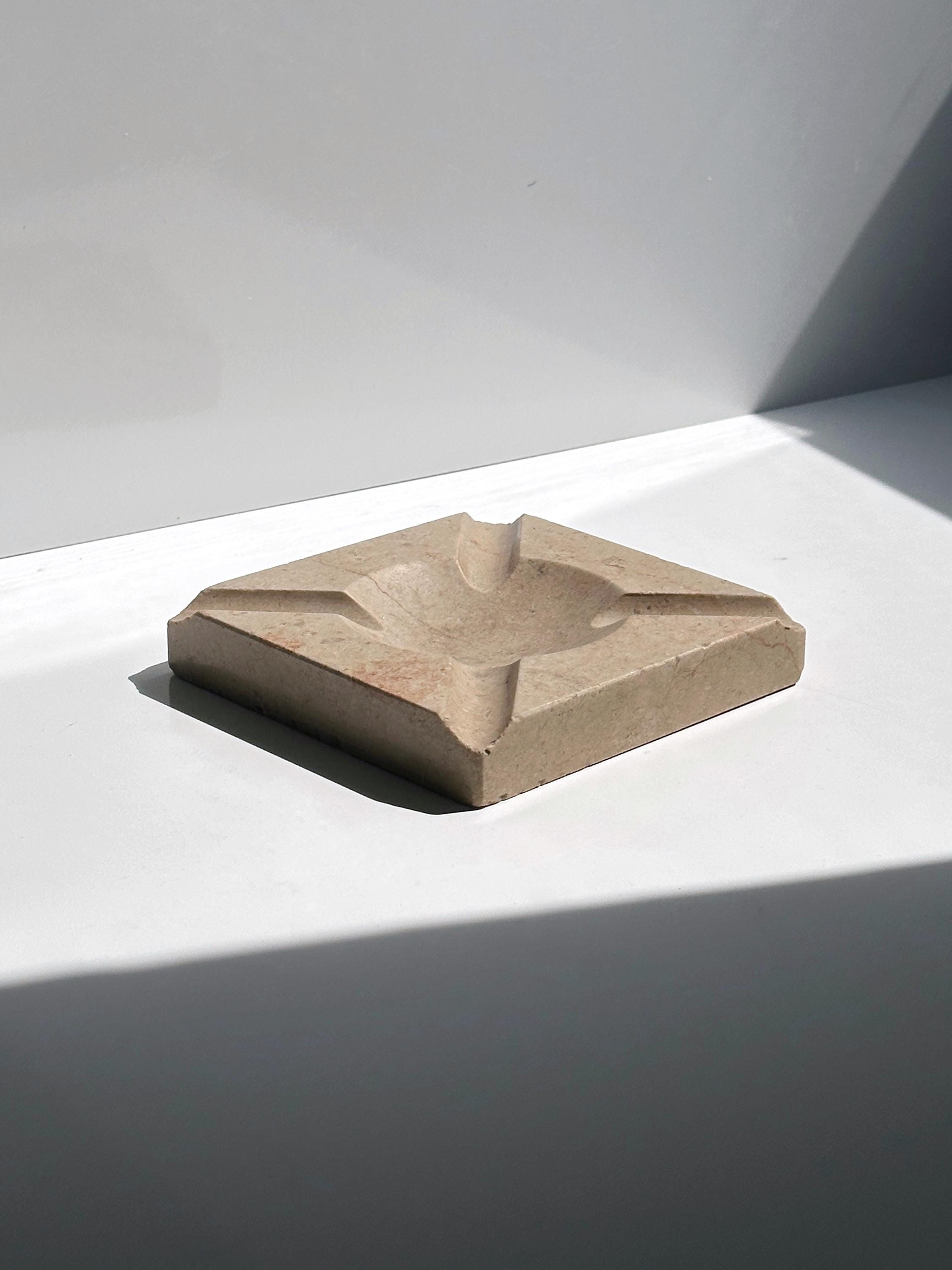 Vintage ashtray travertine beige 1970s