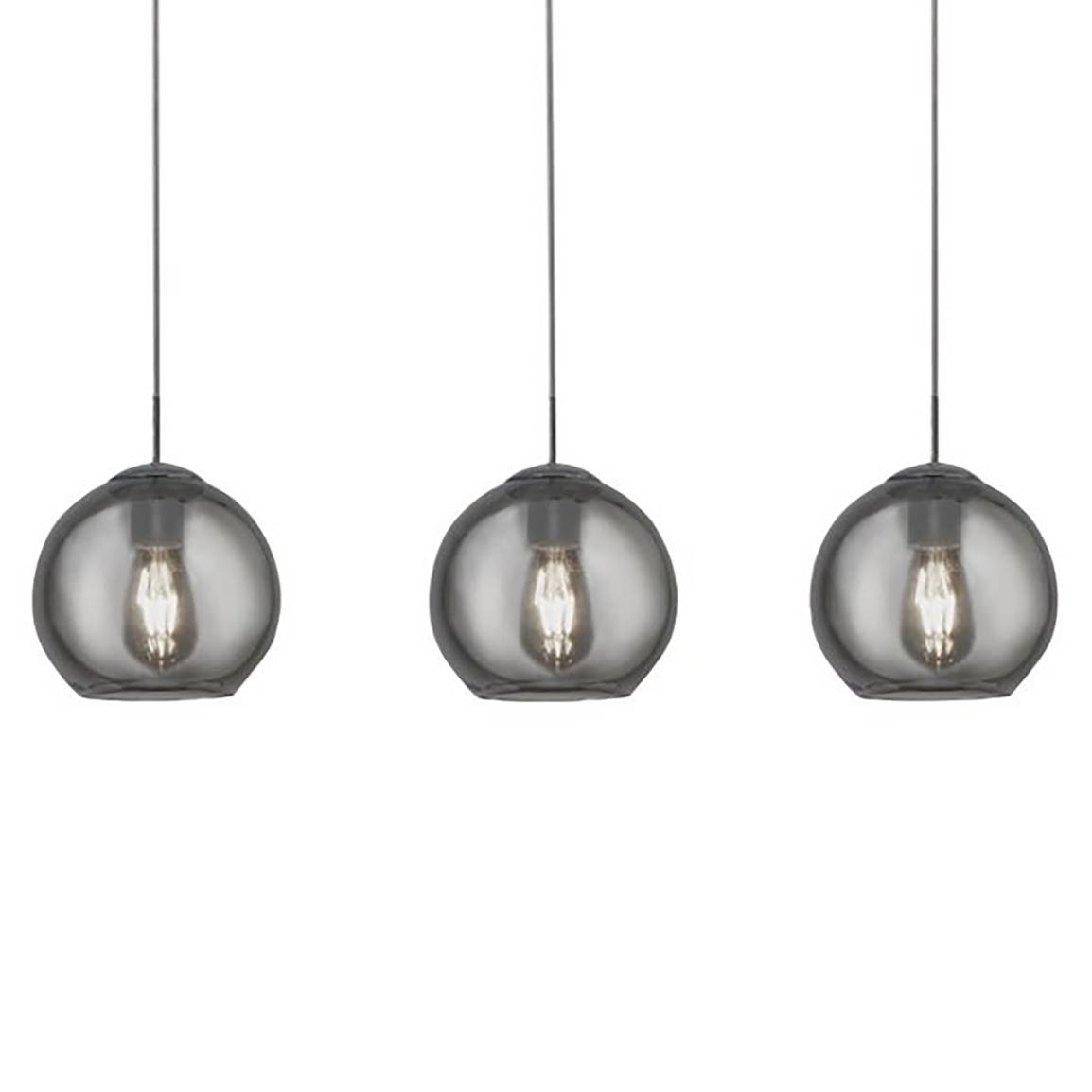 Pendelleuchte Pendants Rauchglas Stahl Grau