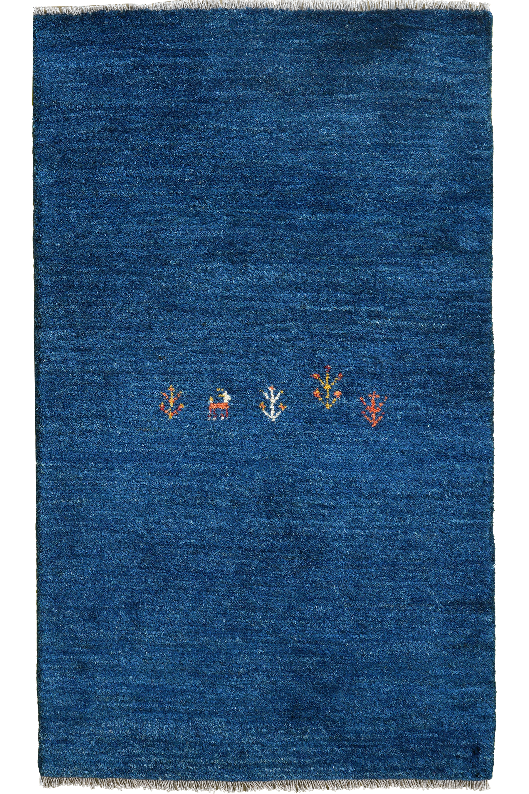 Gabbeh Teppich Wolle Blau