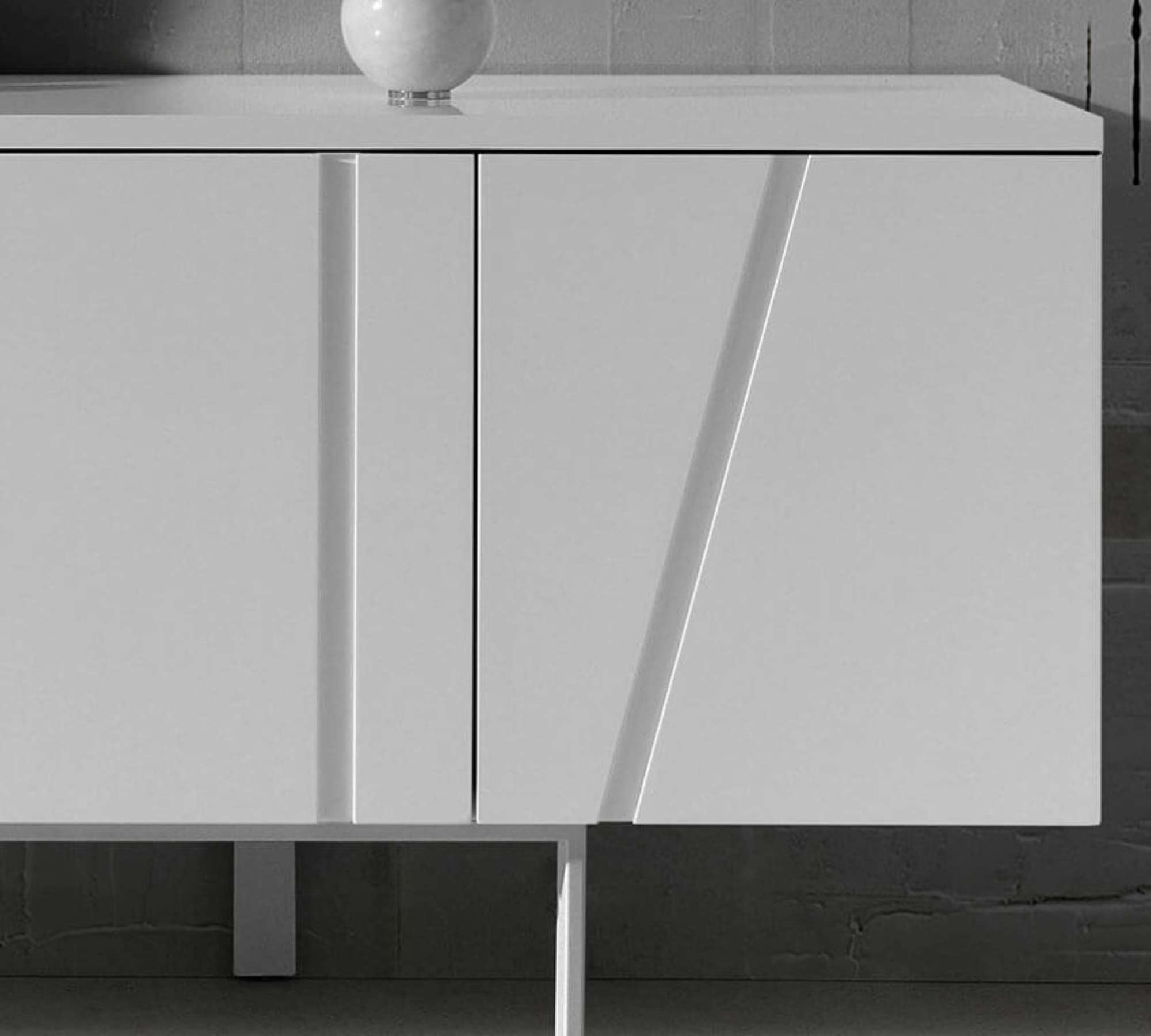 Sideboard Holz Metall Weiß