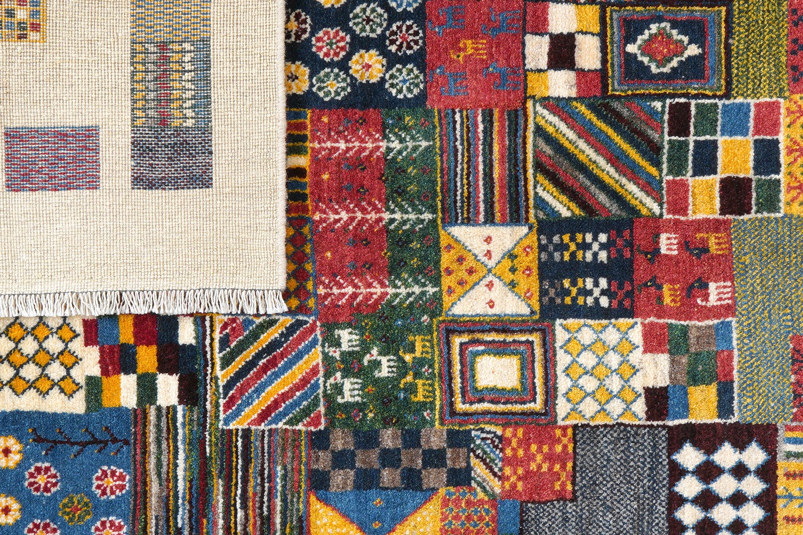 Tappeto Gabbeh Rizbaf Lana Multicolore