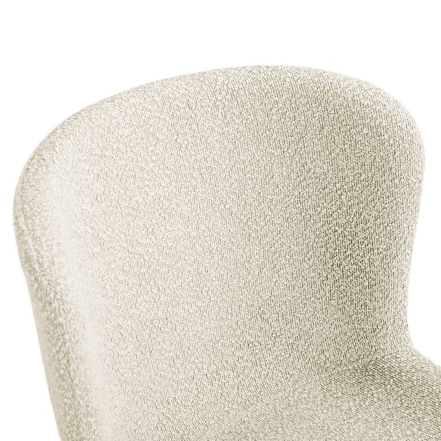 Upholstered chair MOUZON Set of 2 Bouclé Cream Black