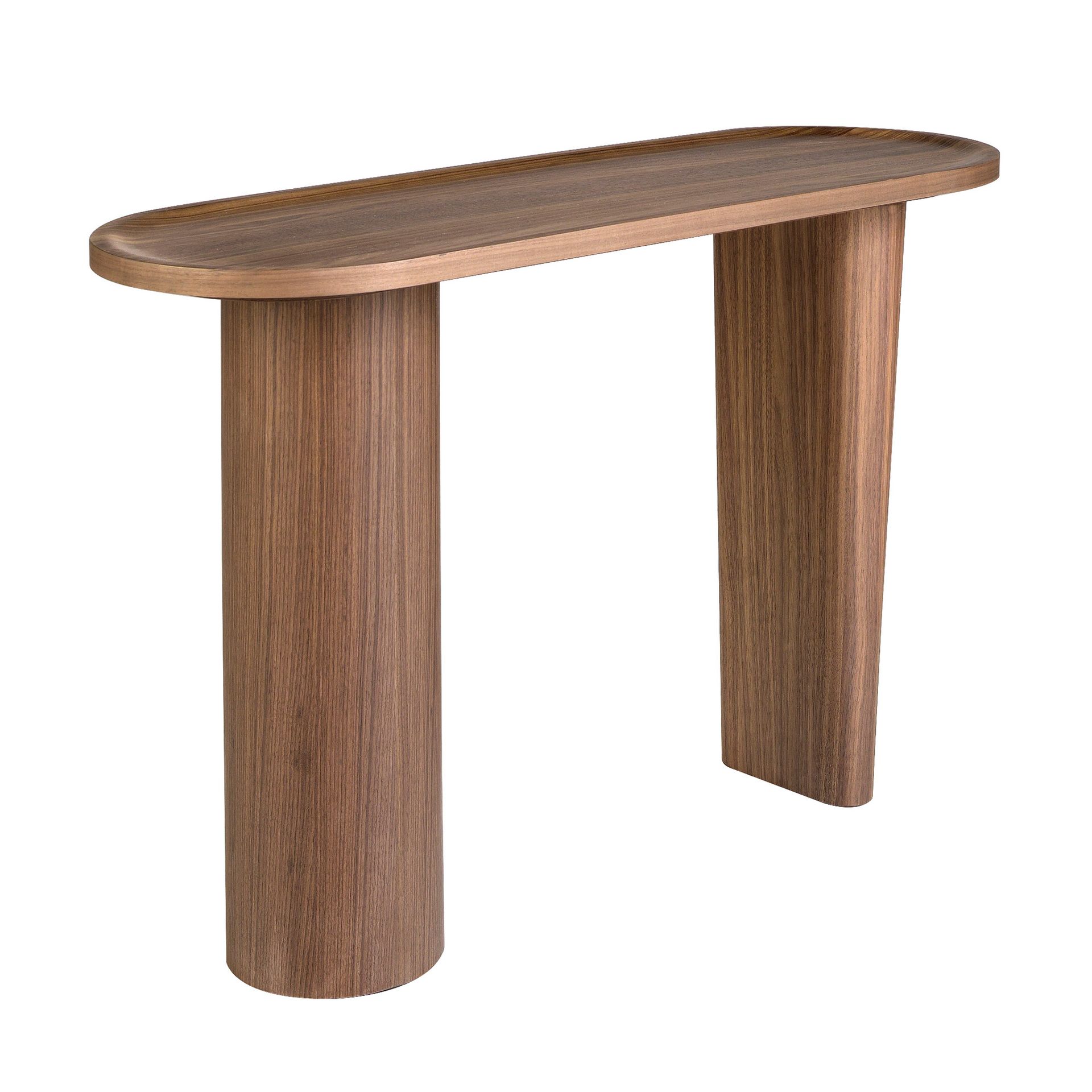 Oval console table walnut