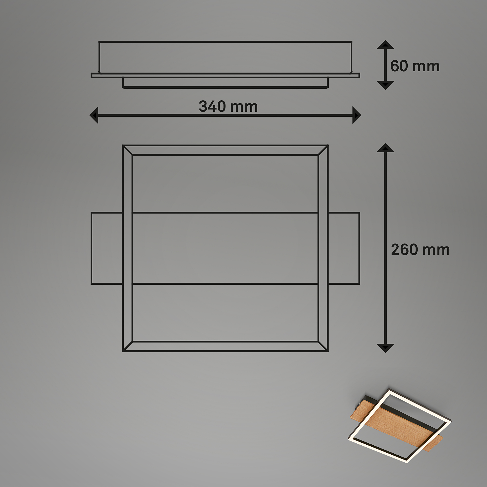 LED Deckenleuchte Kada Typ B Schwarz
