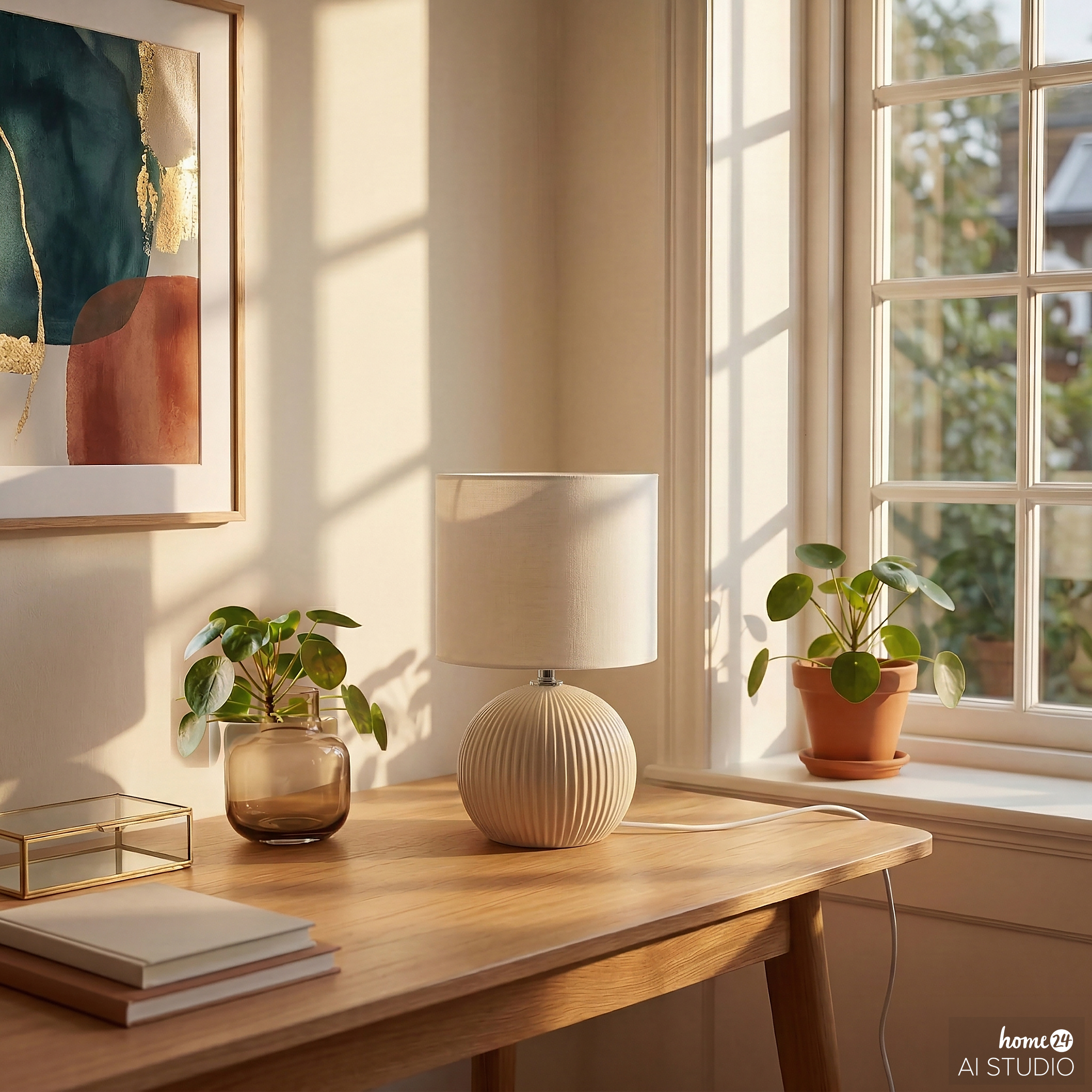Table lamp Uvaro 1-light terry cloth ceramic
