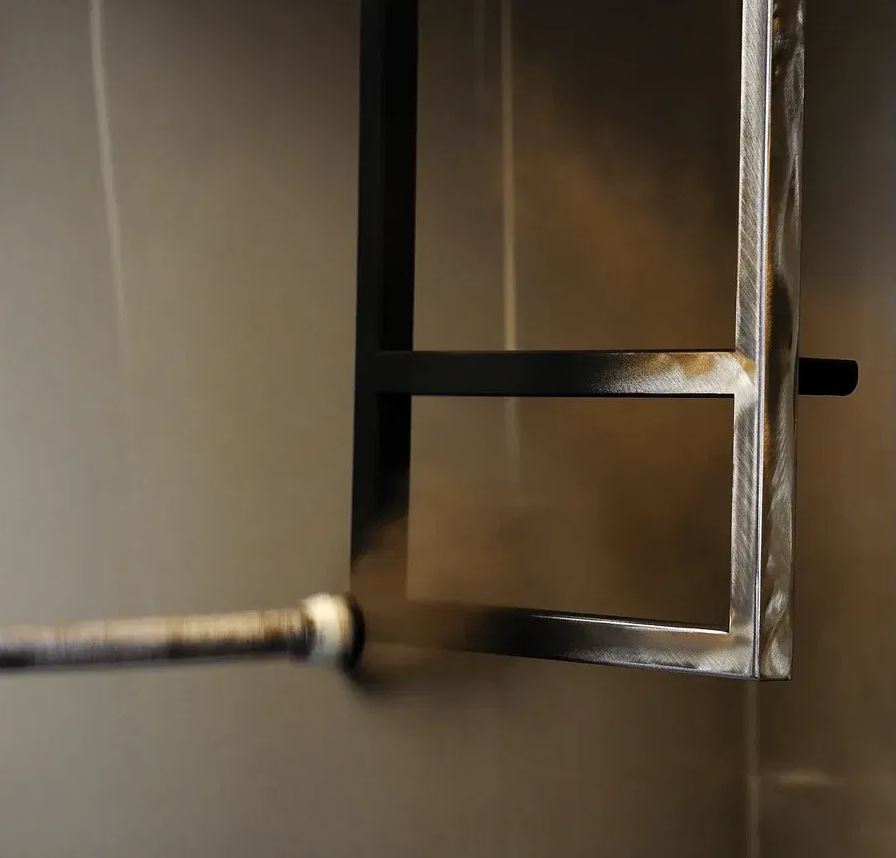 Coffee table ash wood black 115x55cm