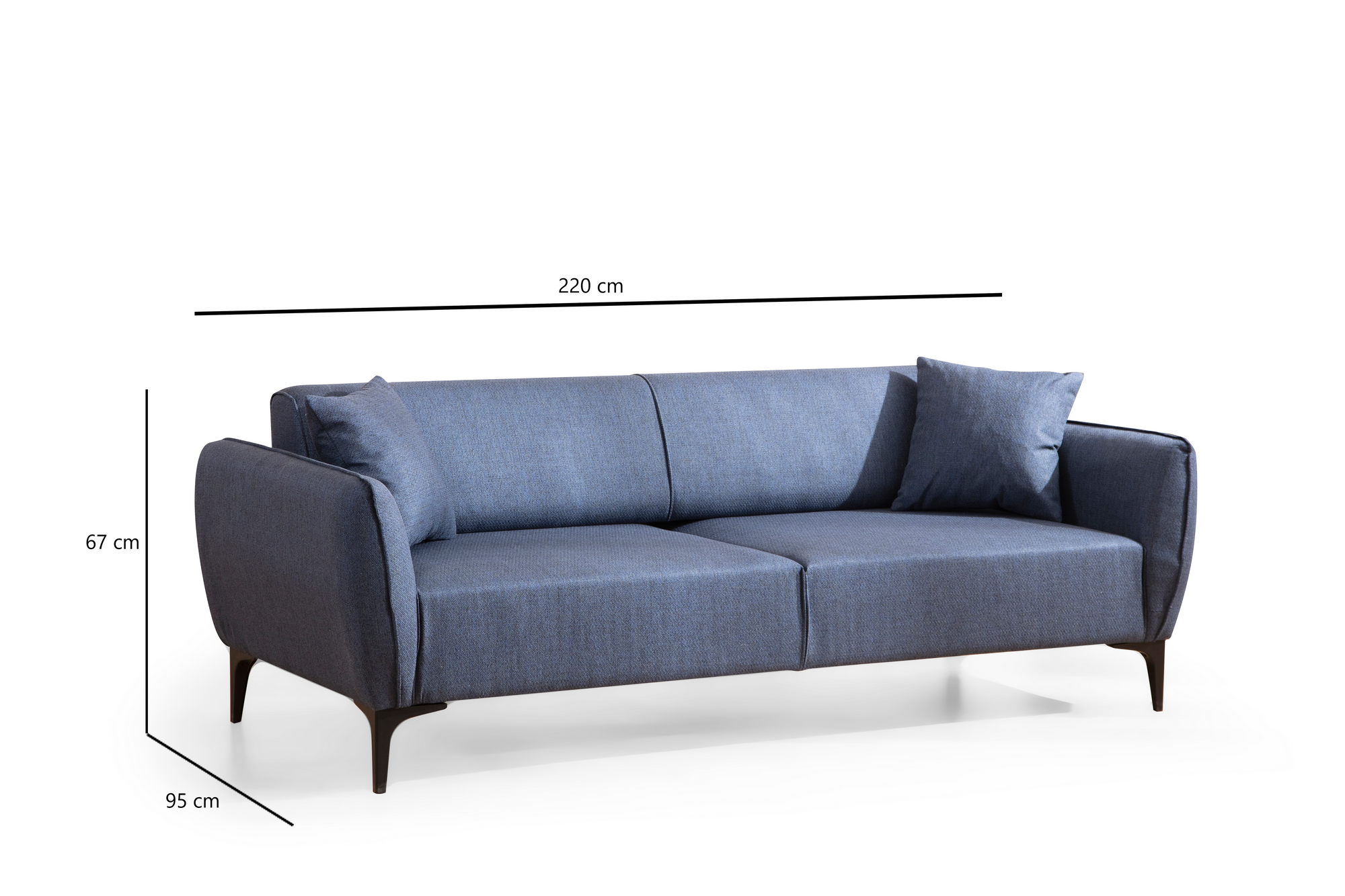 Belissimo 3-Sitzer Sofa Blau