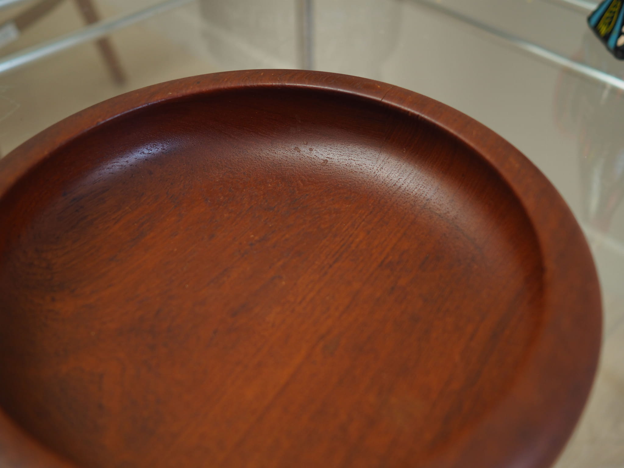 Piatto vintage in legno di teak marrone anni '60