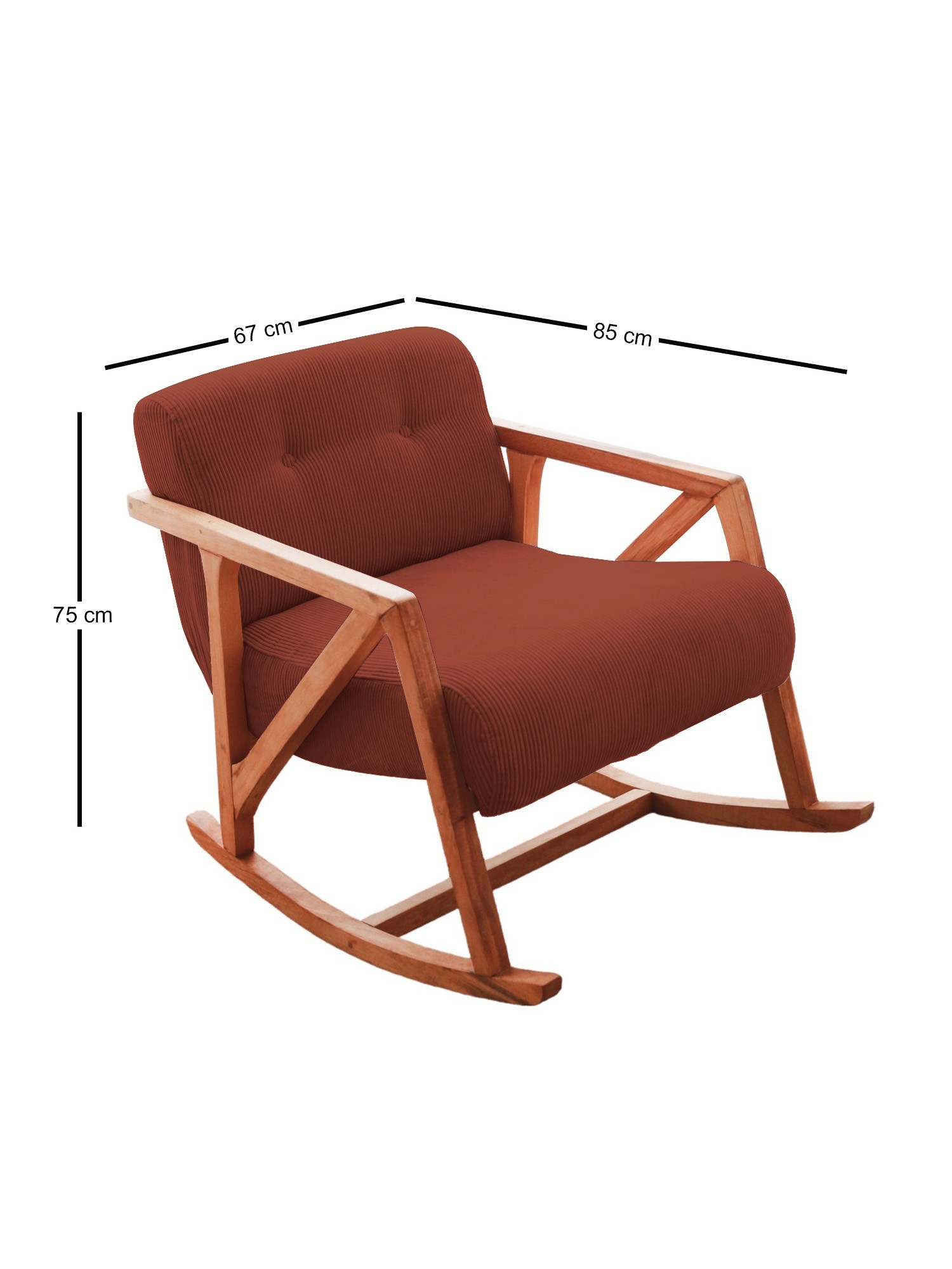 Nini Rocking Children's Armchair Velvet Vermilion