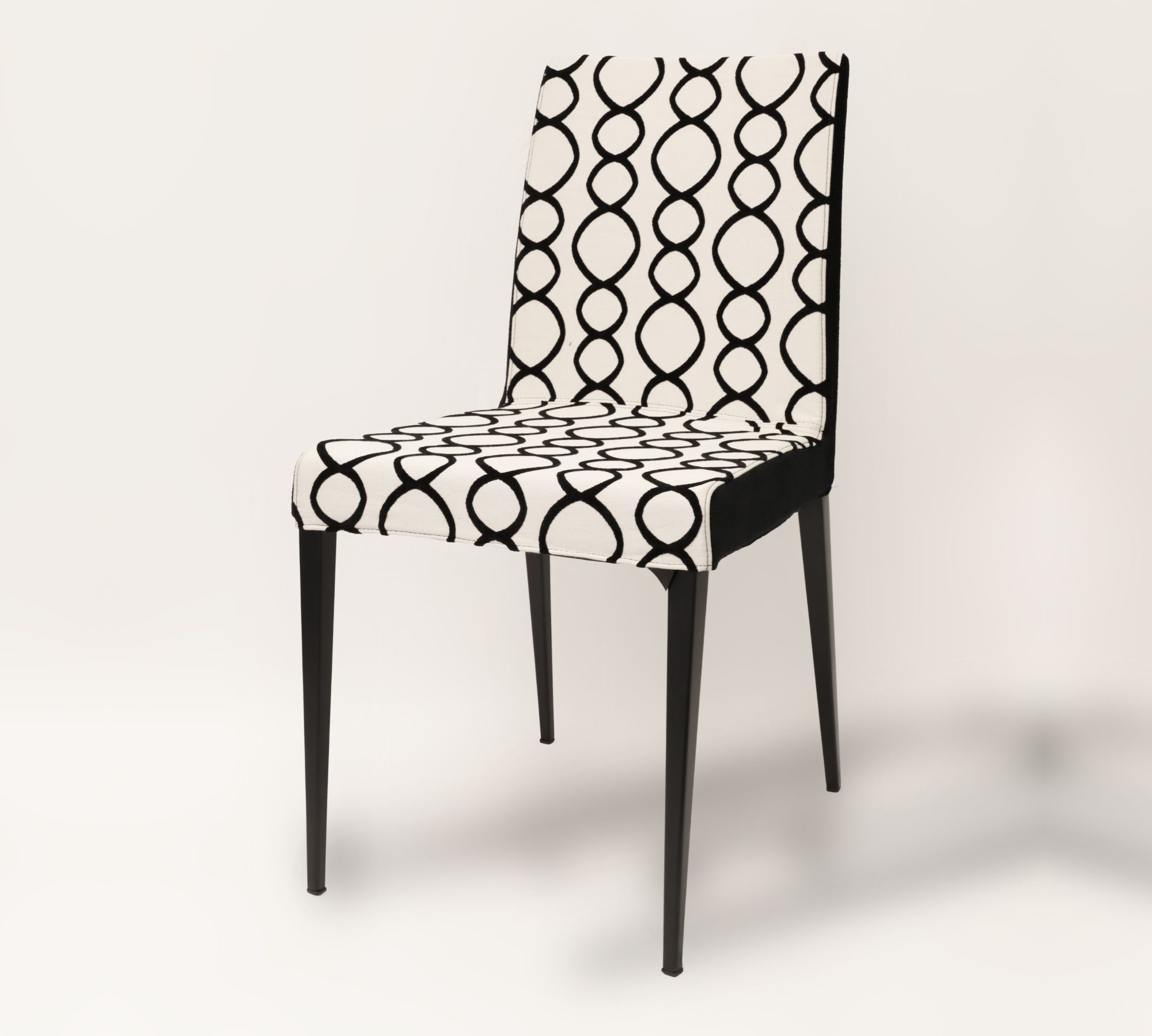 King Chair Stuhl Textil Metall Schwarz Gemustert