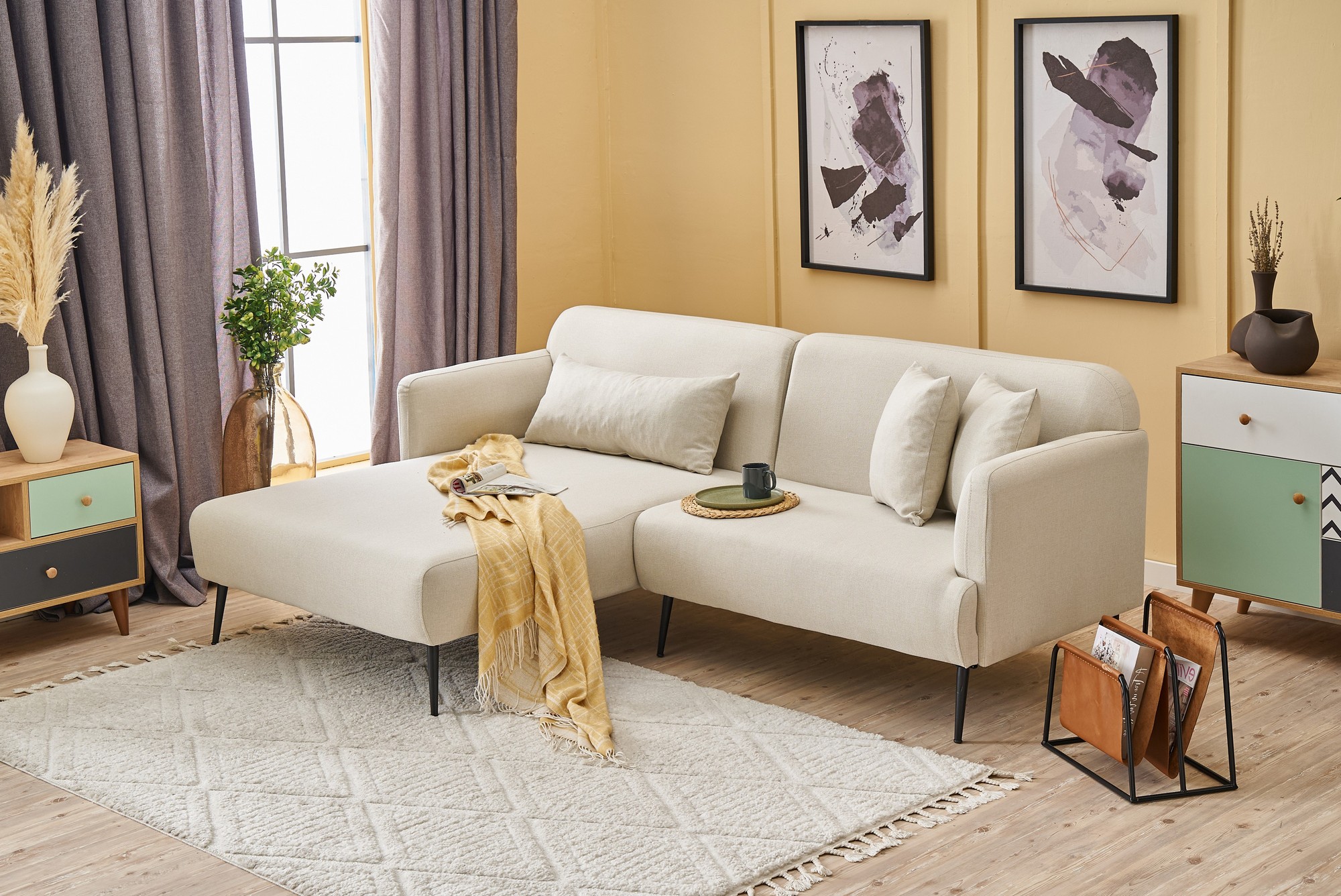 Revos Sofa Récamiere Links Creme