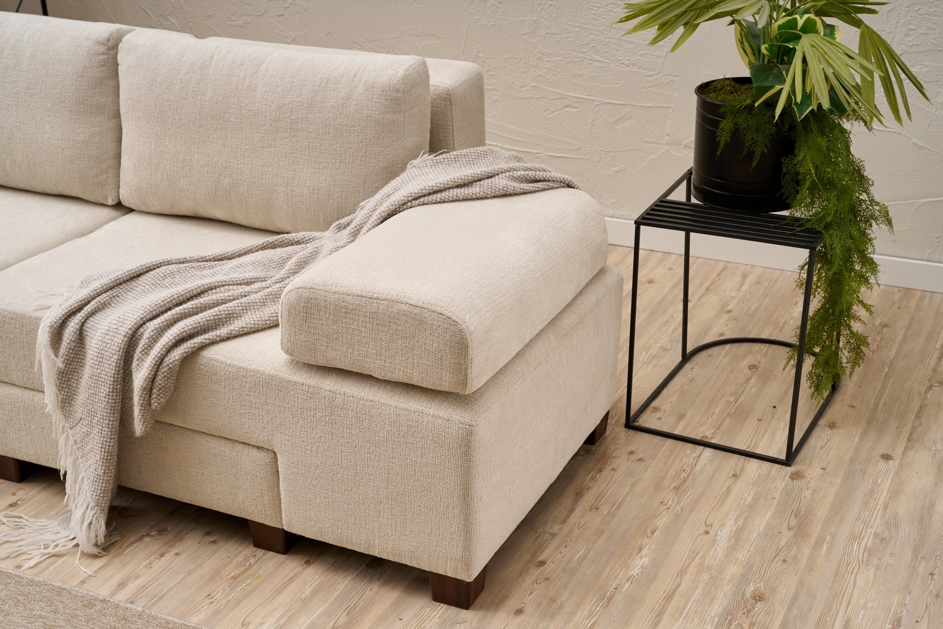 Perenna Sofa 3-Sitzer Chenille Creme