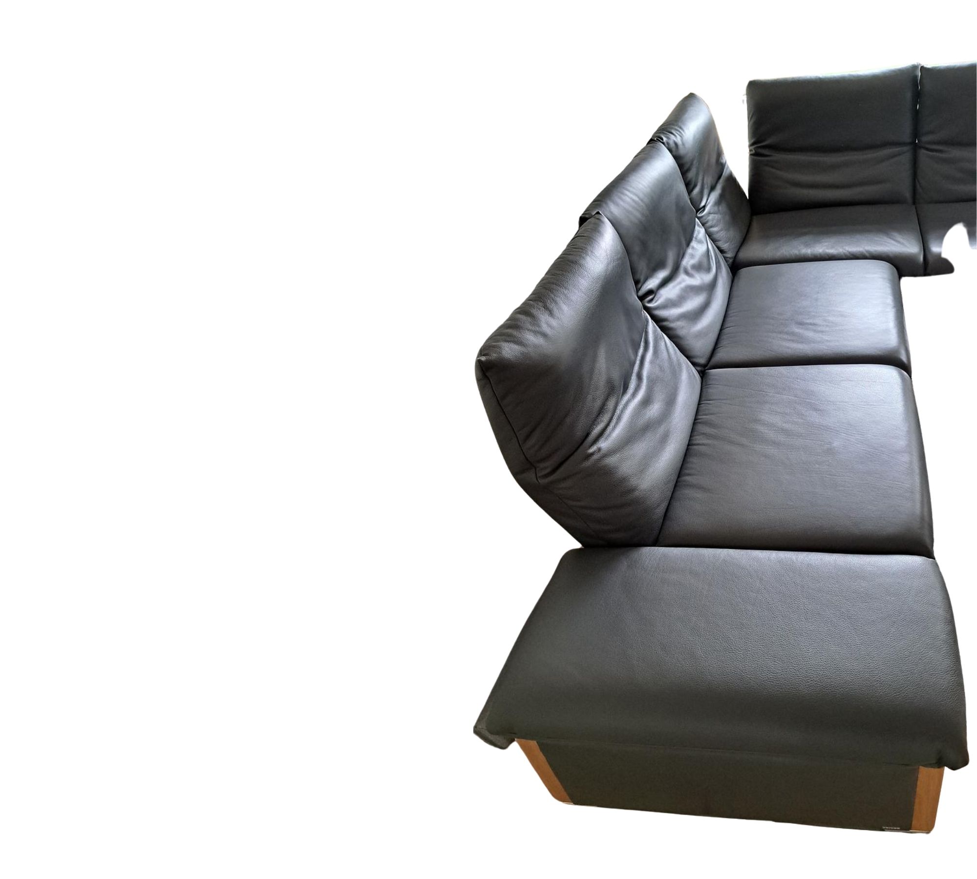 Ecksofa Leder Anthrazit