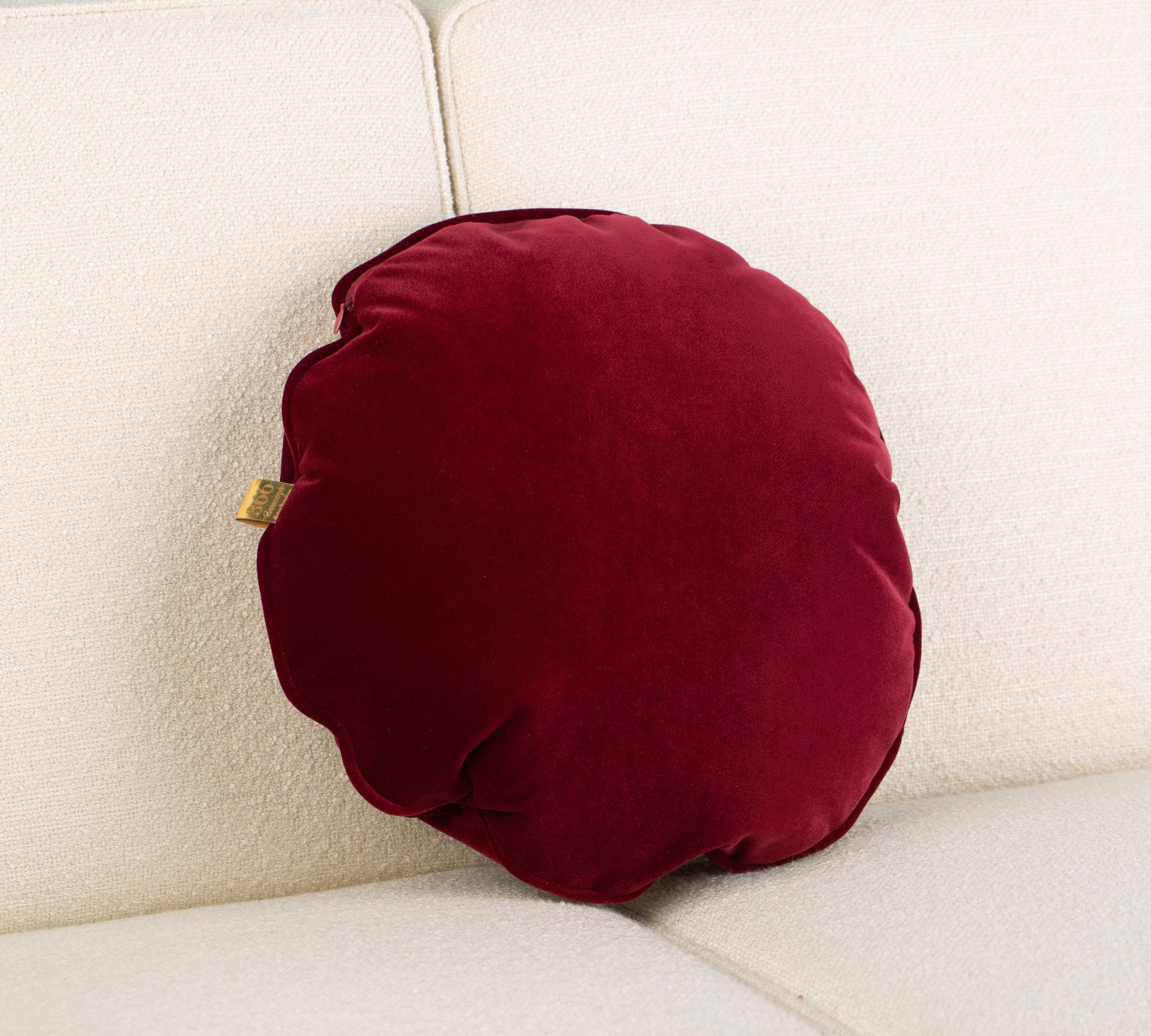 Kissen Circle Velvet Samt Rot Ø 45cm inkl. Füllung