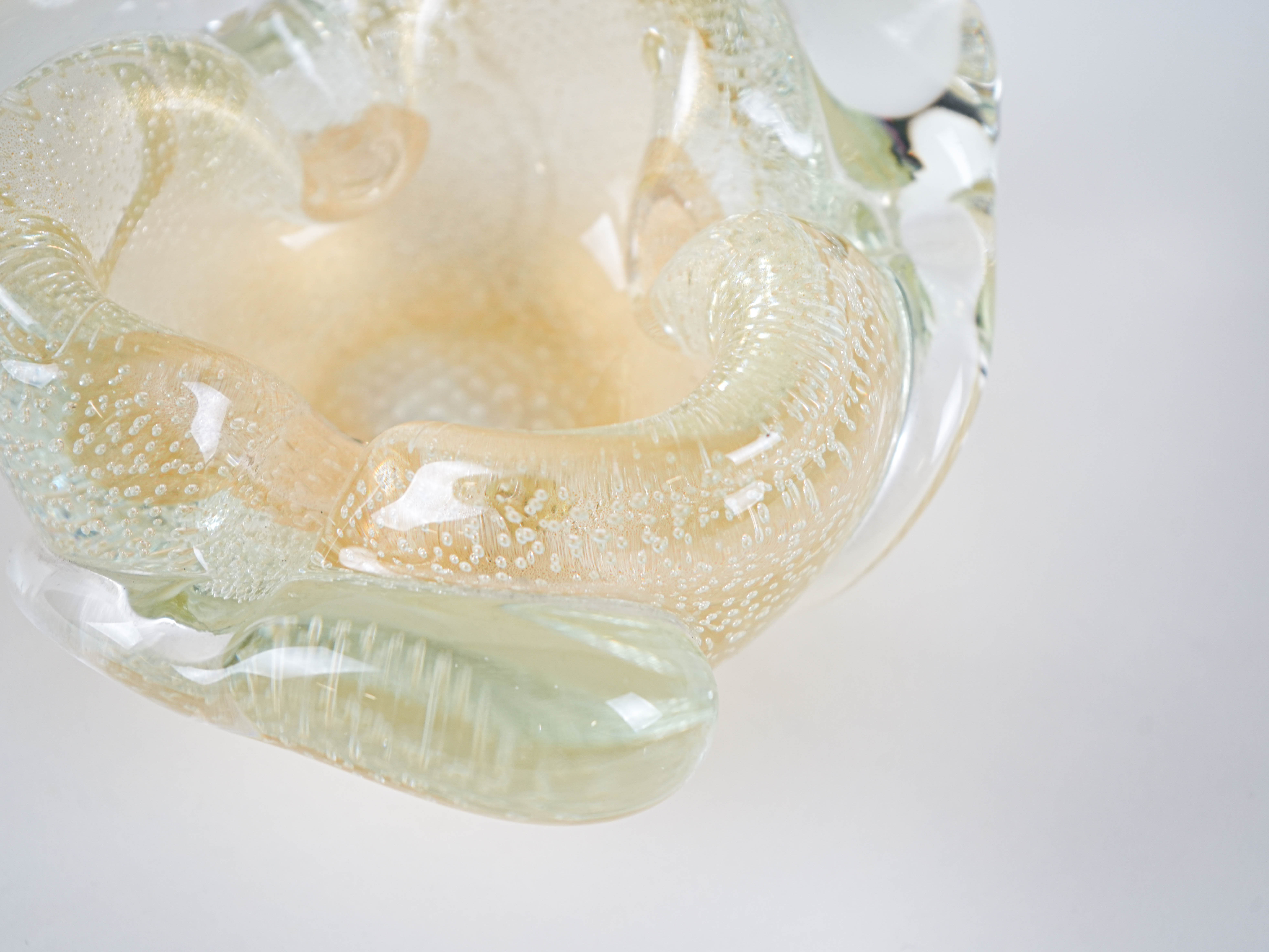 Ashtray Murano glass Yellow 1960s